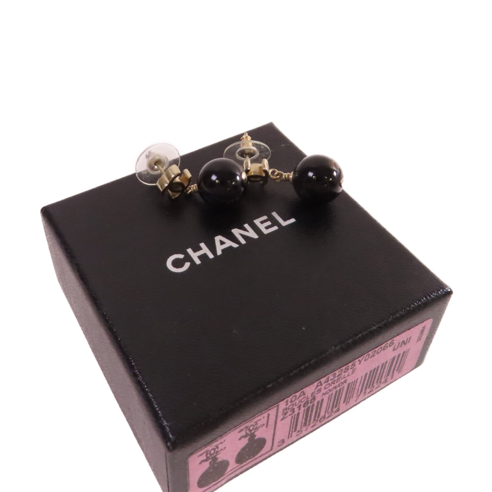 CHANEL 金屬/PVC CC  Earrings耳環黑色