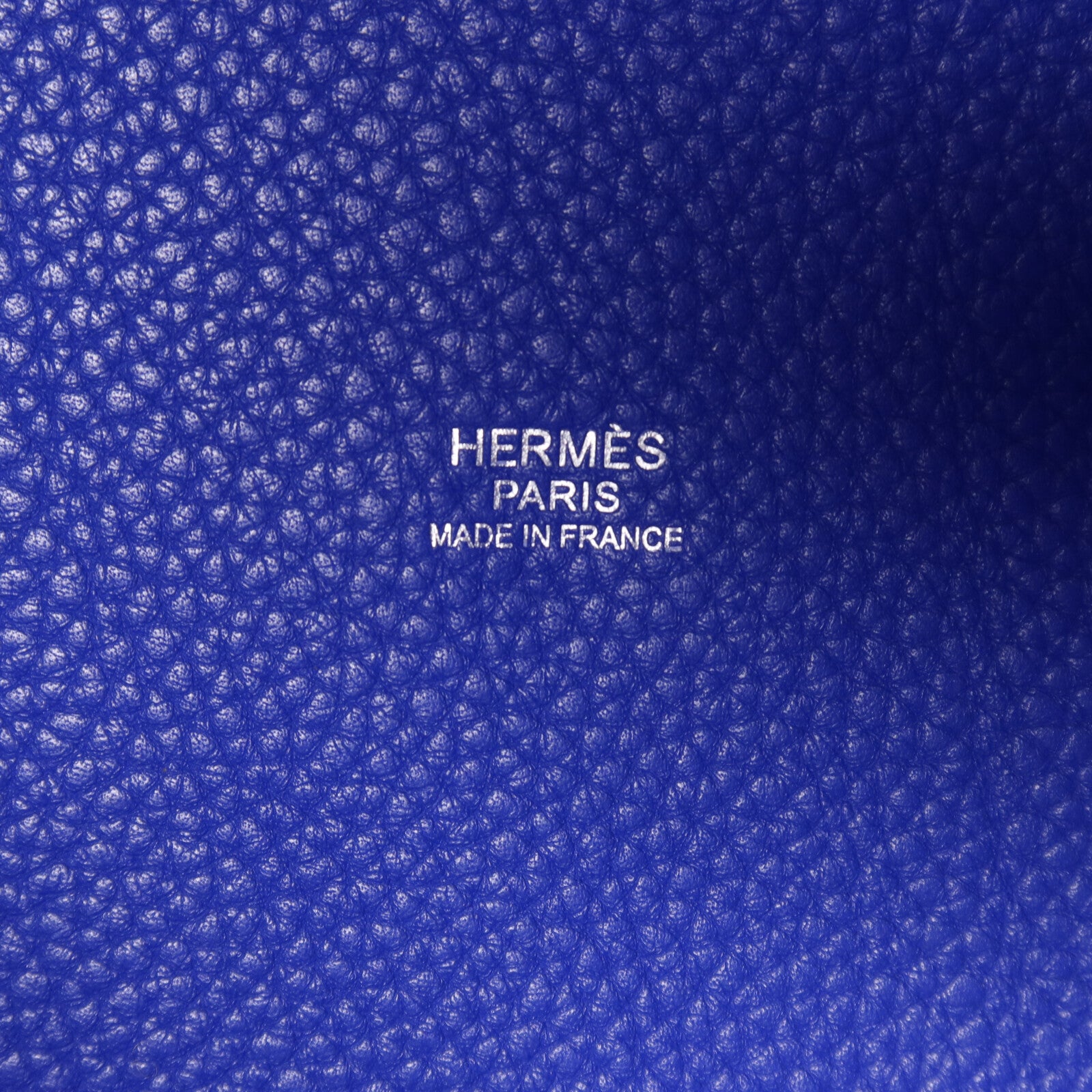 HERMES Clemence皮革Picotin GM銀扣手挽袋Bleu Electrique