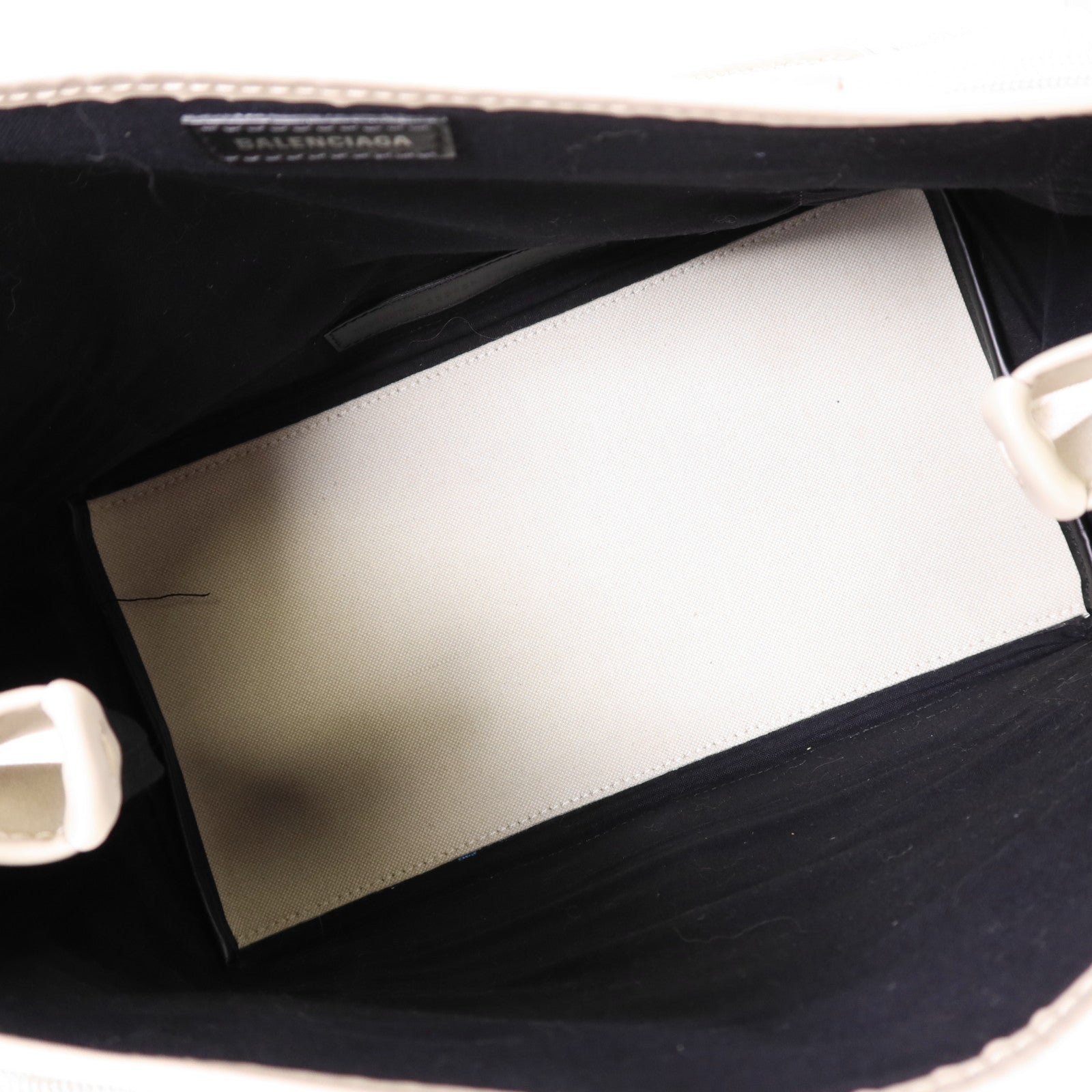 BALENCIAGA 帆布Navy Cabas Small銀扣手挽袋