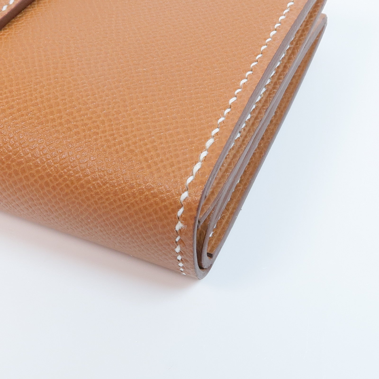 HERMES 【激減優惠】Epsom皮革Bearn Mini Wallet銀扣錢包Gold
