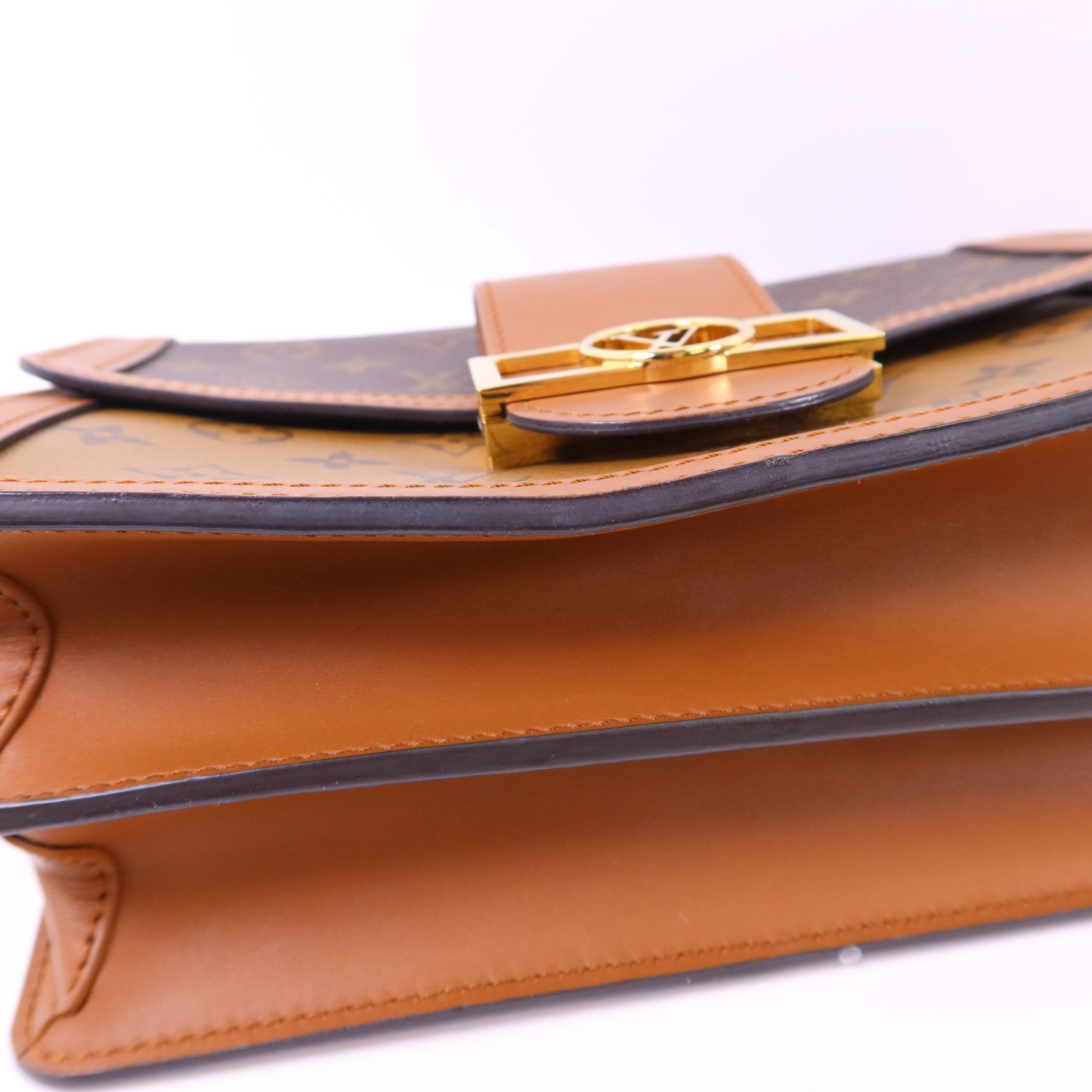 LOUIS VUITTON Monogram Reverse Dauphine MM金扣肩背袋