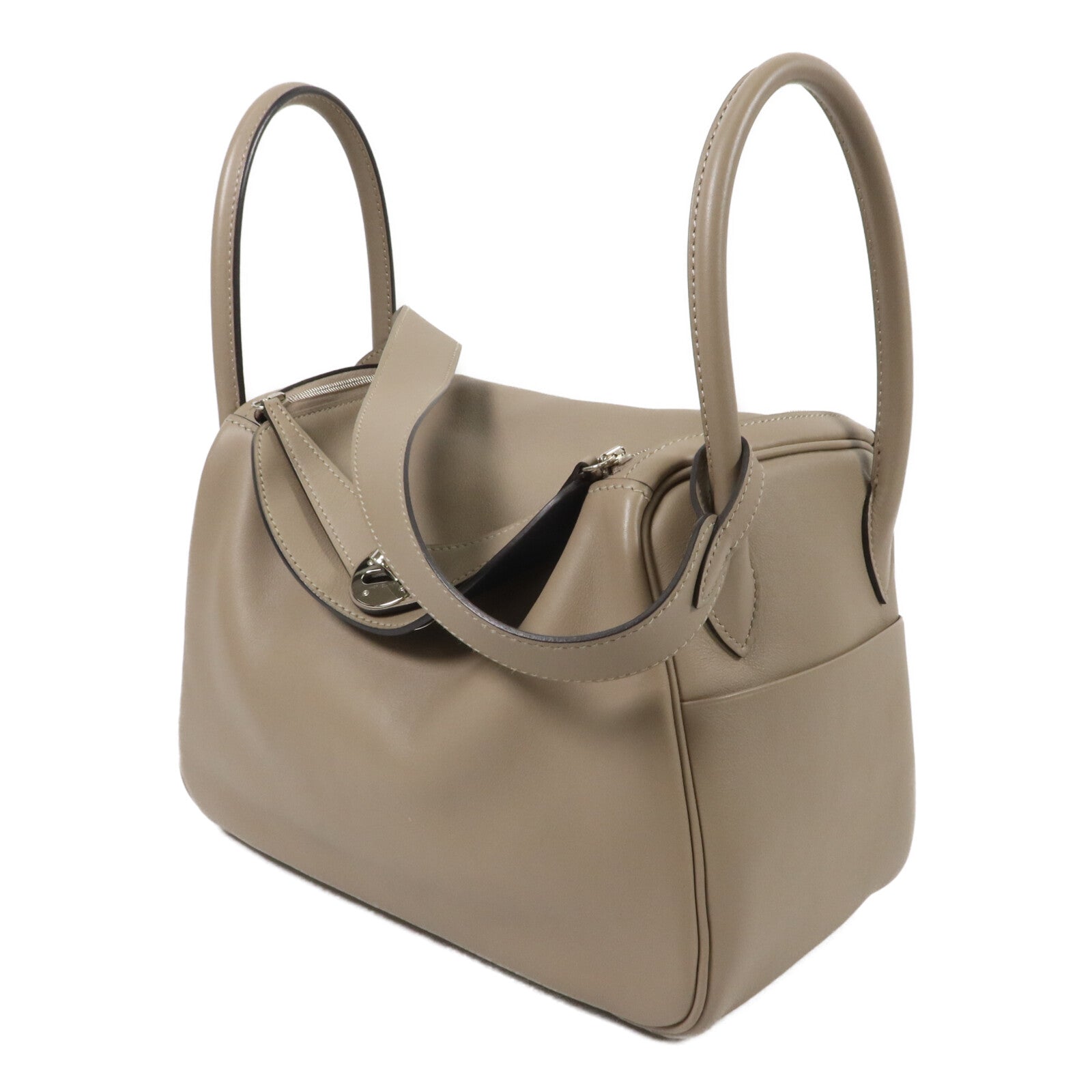 HERMES Swift皮革Lindy 26手挽肩背兩用袋Gris Asphalte