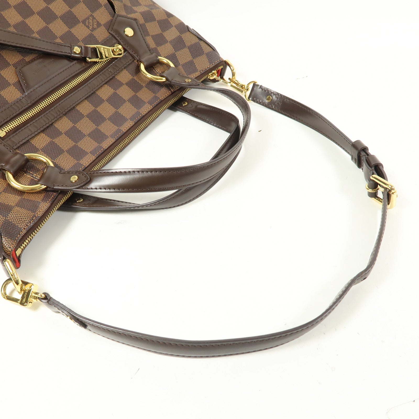 LOUIS VUITTON Damier Evora MM金扣手挽肩背兩用袋