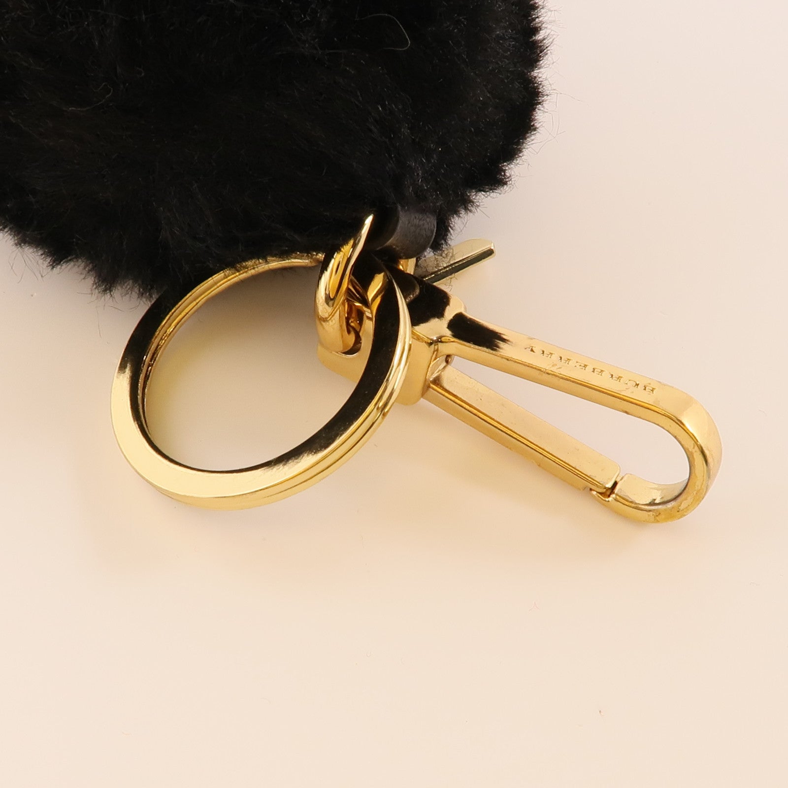 BURBERRY 羊絨Bear Key Ring Charm金扣鎖匙扣紅色/黑色