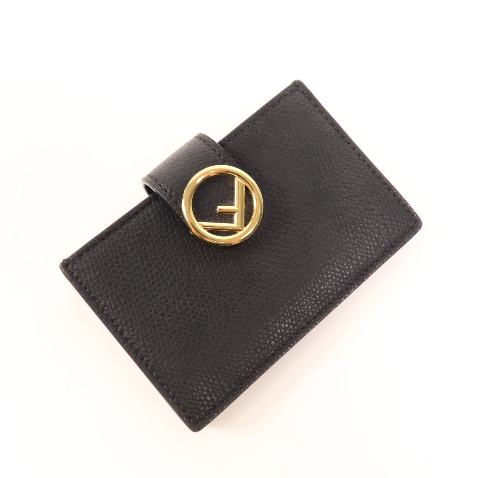 FENDI 牛皮皮革Flat F金扣卡片套