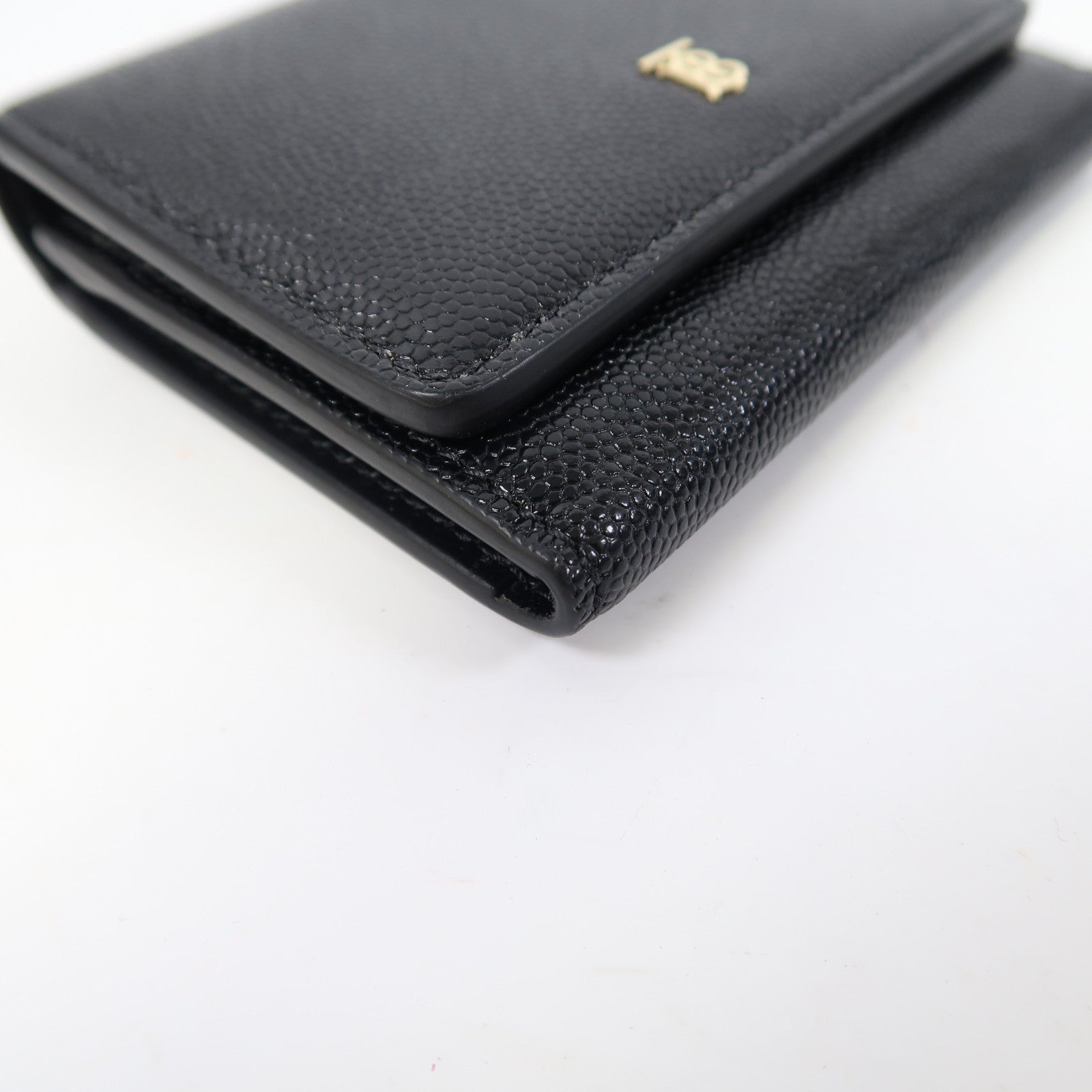 BURBERRY 【激減優惠】牛皮皮革Card Case金扣卡片套黑色