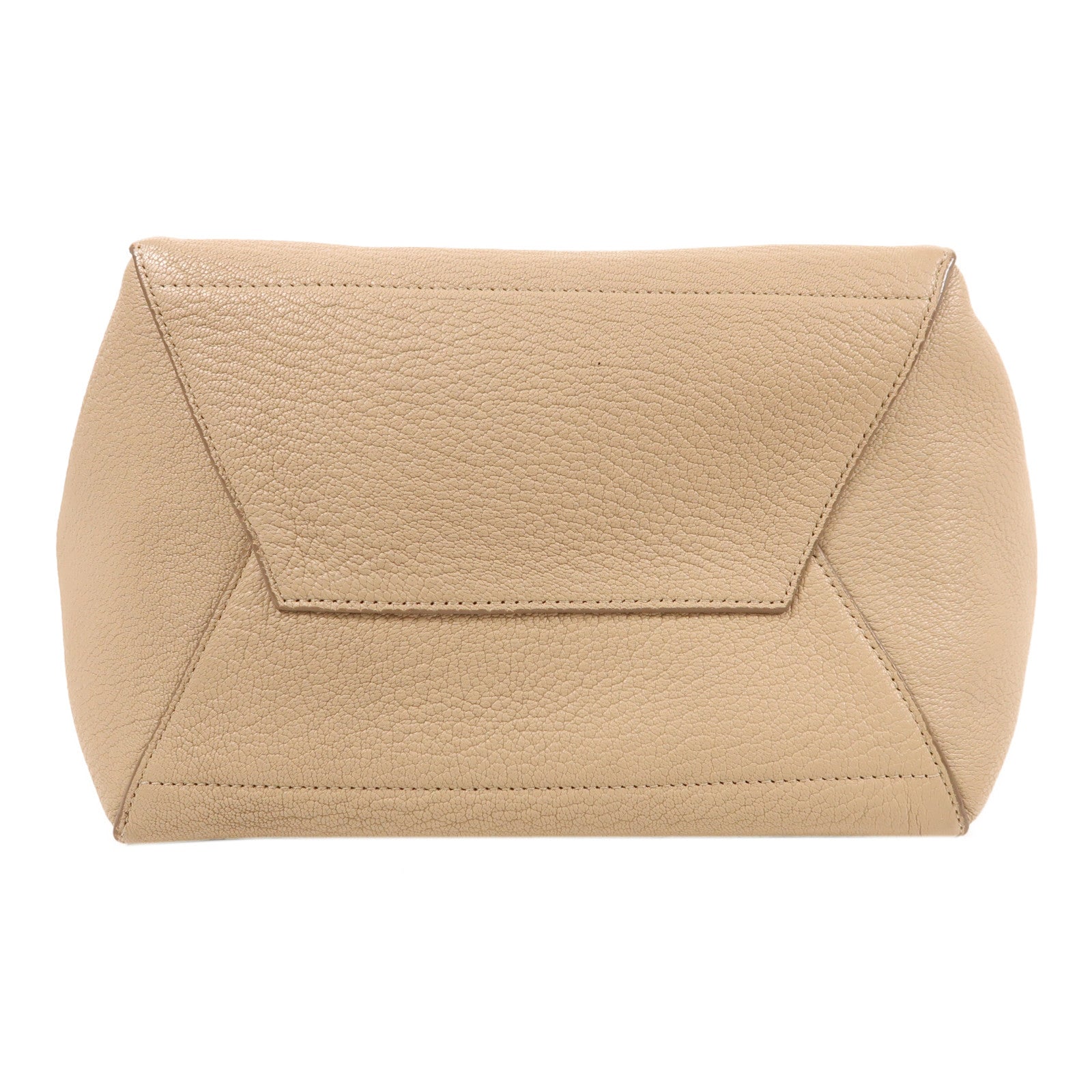 CELINE 牛皮皮革Tote Bag金扣肩背袋米色