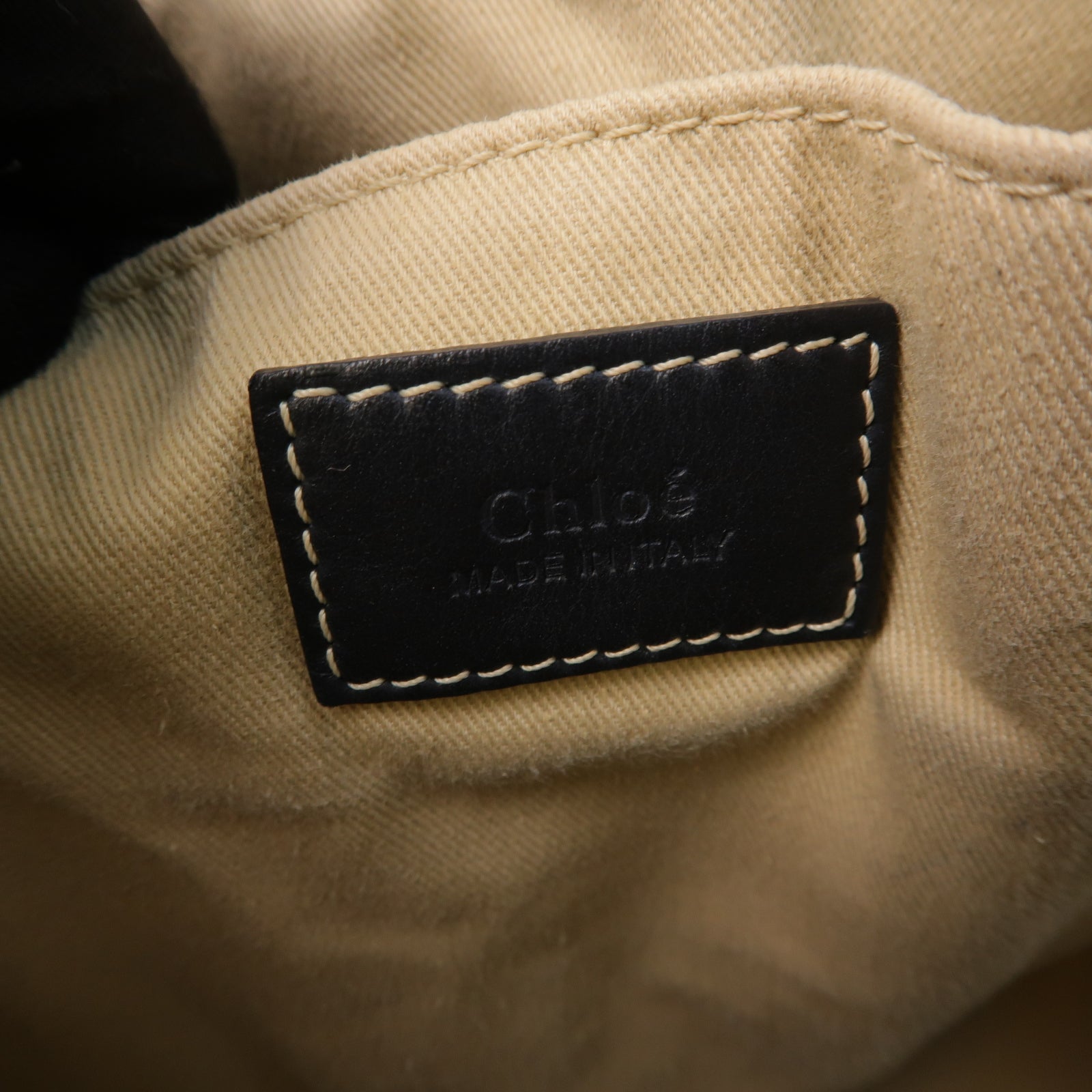 Chloe 【激減優惠】帆布Woody Tote Bag手挽袋米色/深藍色