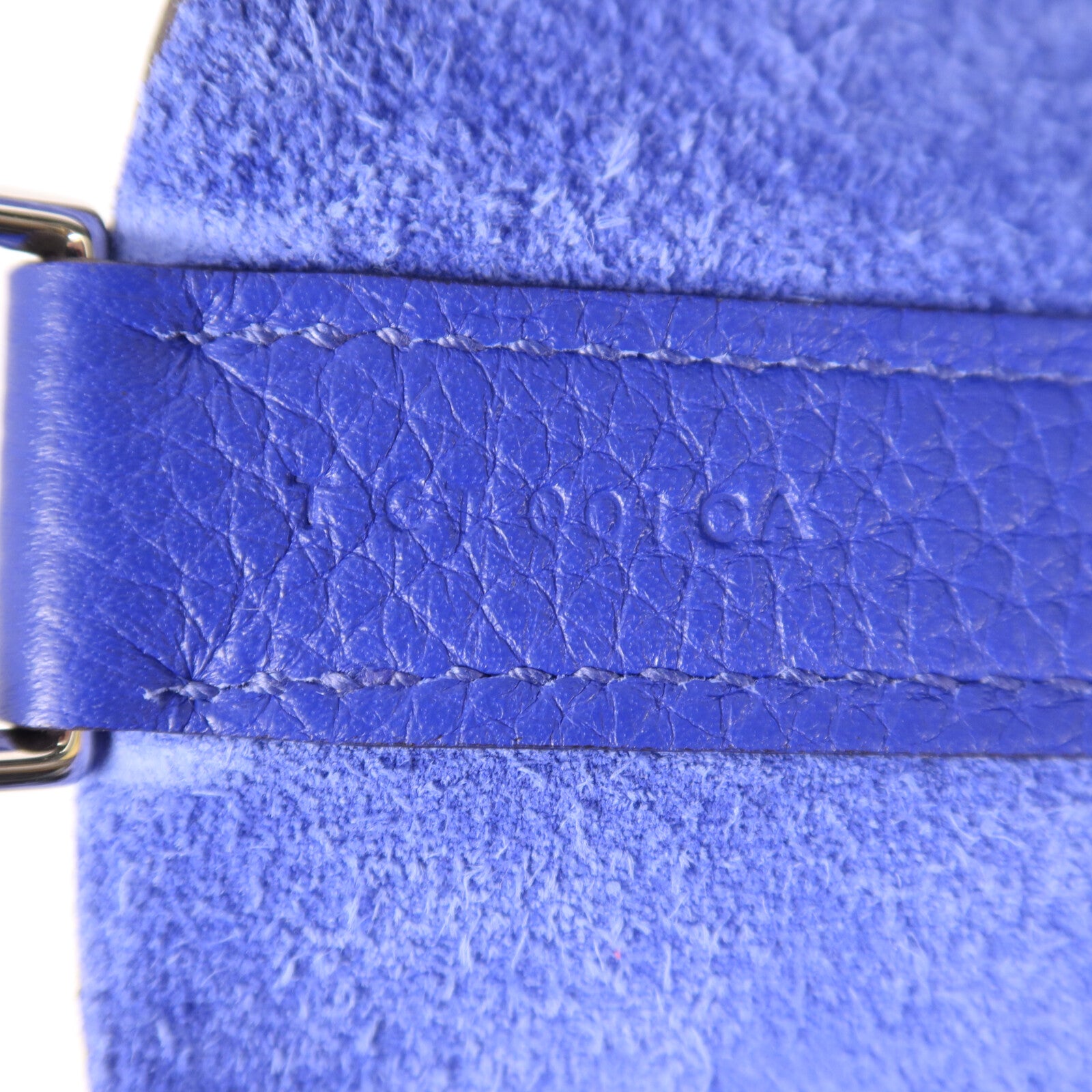 HERMES Clemence皮革Picotin GM銀扣手挽袋Bleu Electrique