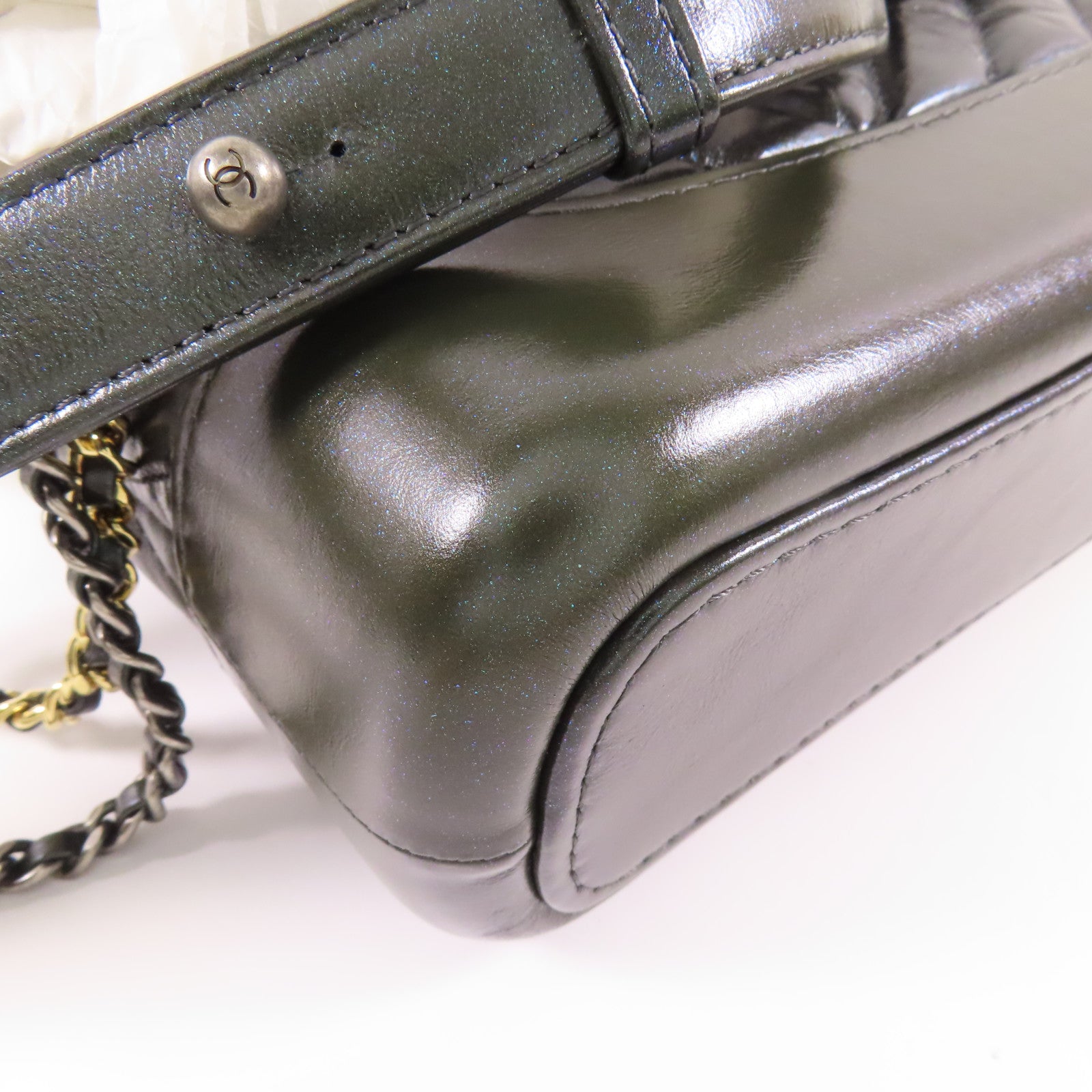 CHANEL 牛皮皮革Mini Gabrielle鏈帶肩背袋