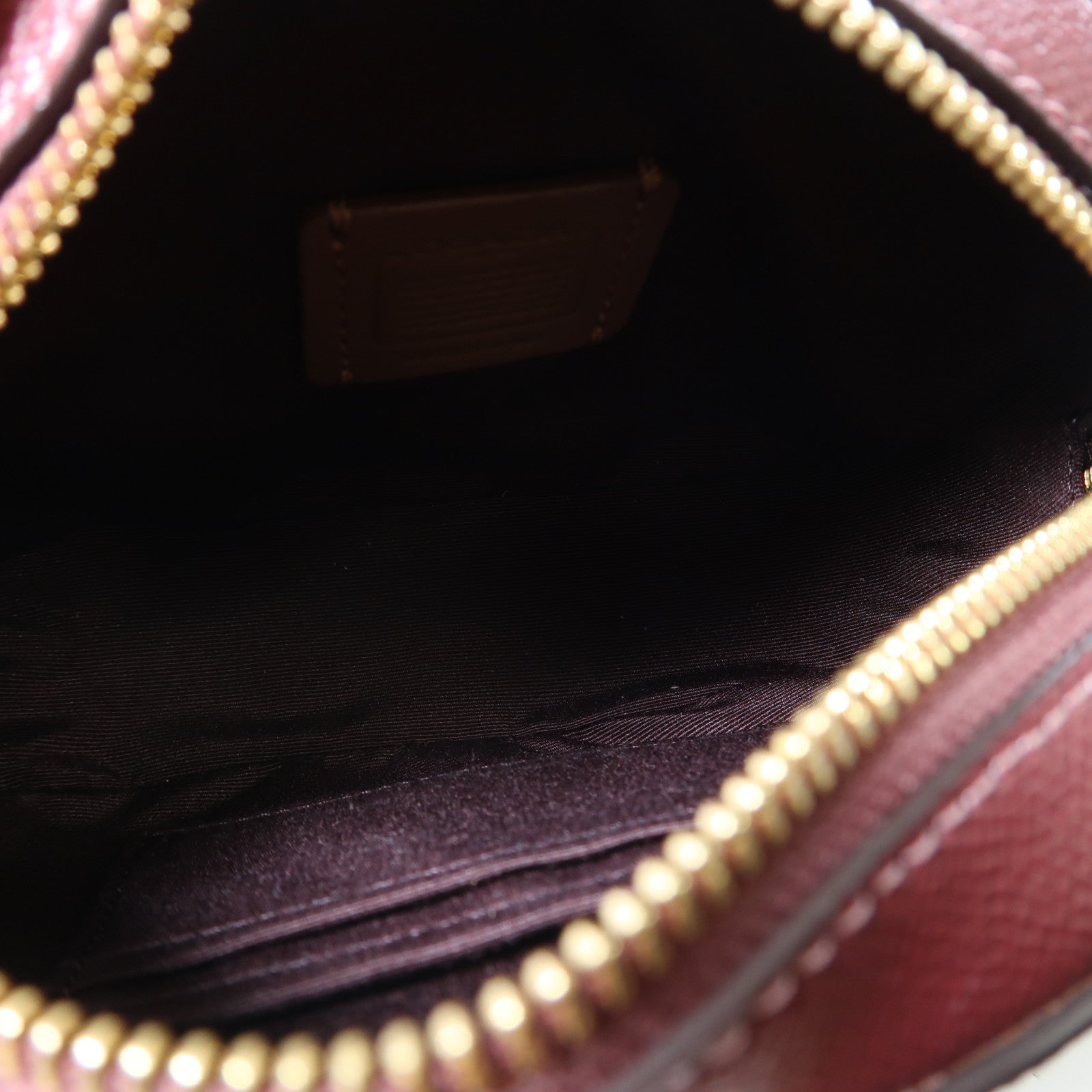 COACH 牛皮皮革Mini Serena Crossbody Bag金扣肩背袋紅色