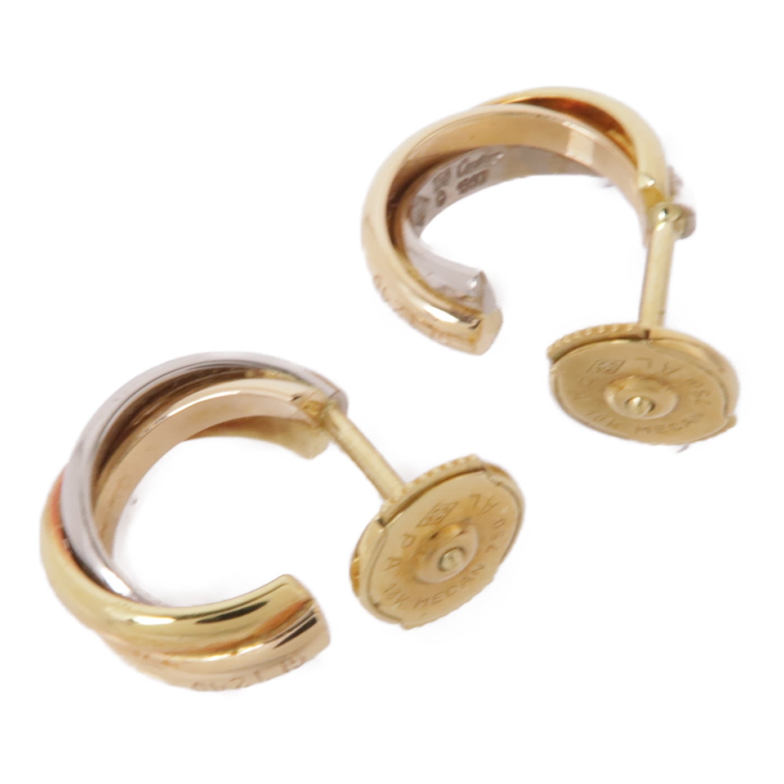 CARTIER 18K黃金/白金/玫瑰金Trinity Earrings耳環