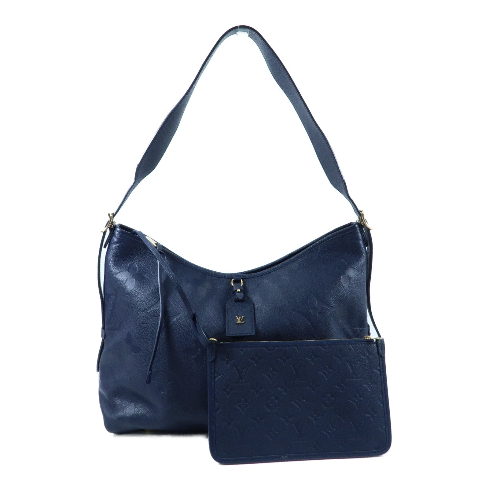 LOUIS VUITTON Monogram Empreinte CarryAll MM金扣肩背袋