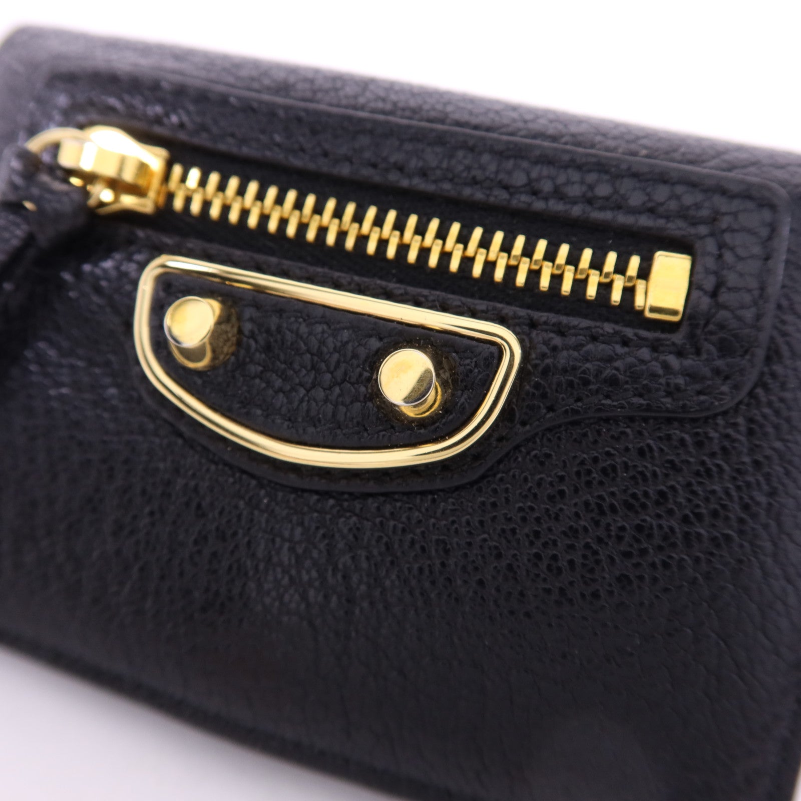 BALENCIAGA 牛皮皮革Trifold Wallet金扣錢包