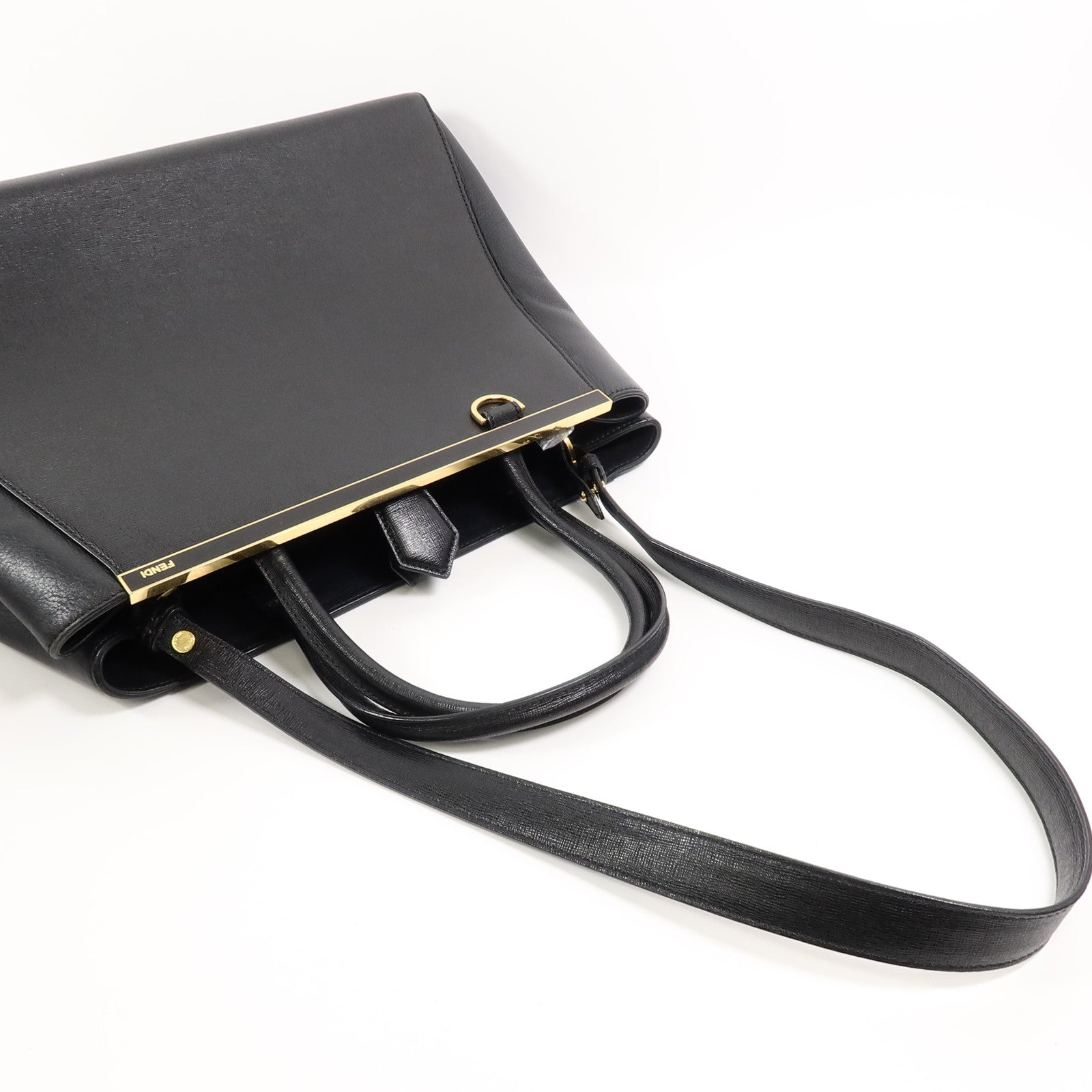 FENDI 牛皮皮革2 Jours金扣手挽肩背兩用袋
