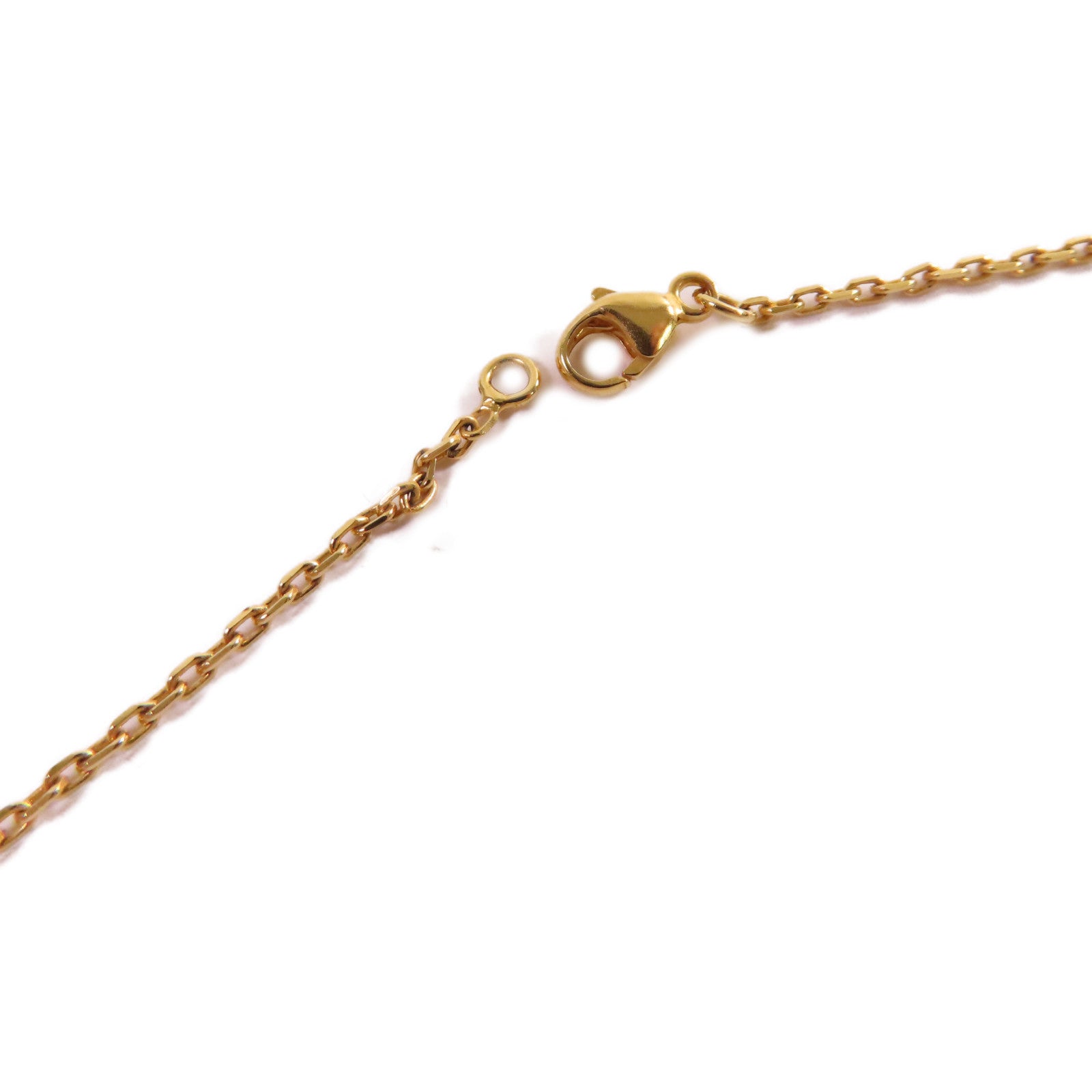 HERMES 金屬/Swift皮革Chaine D'Ancre Necklace項鏈金色/大象灰色