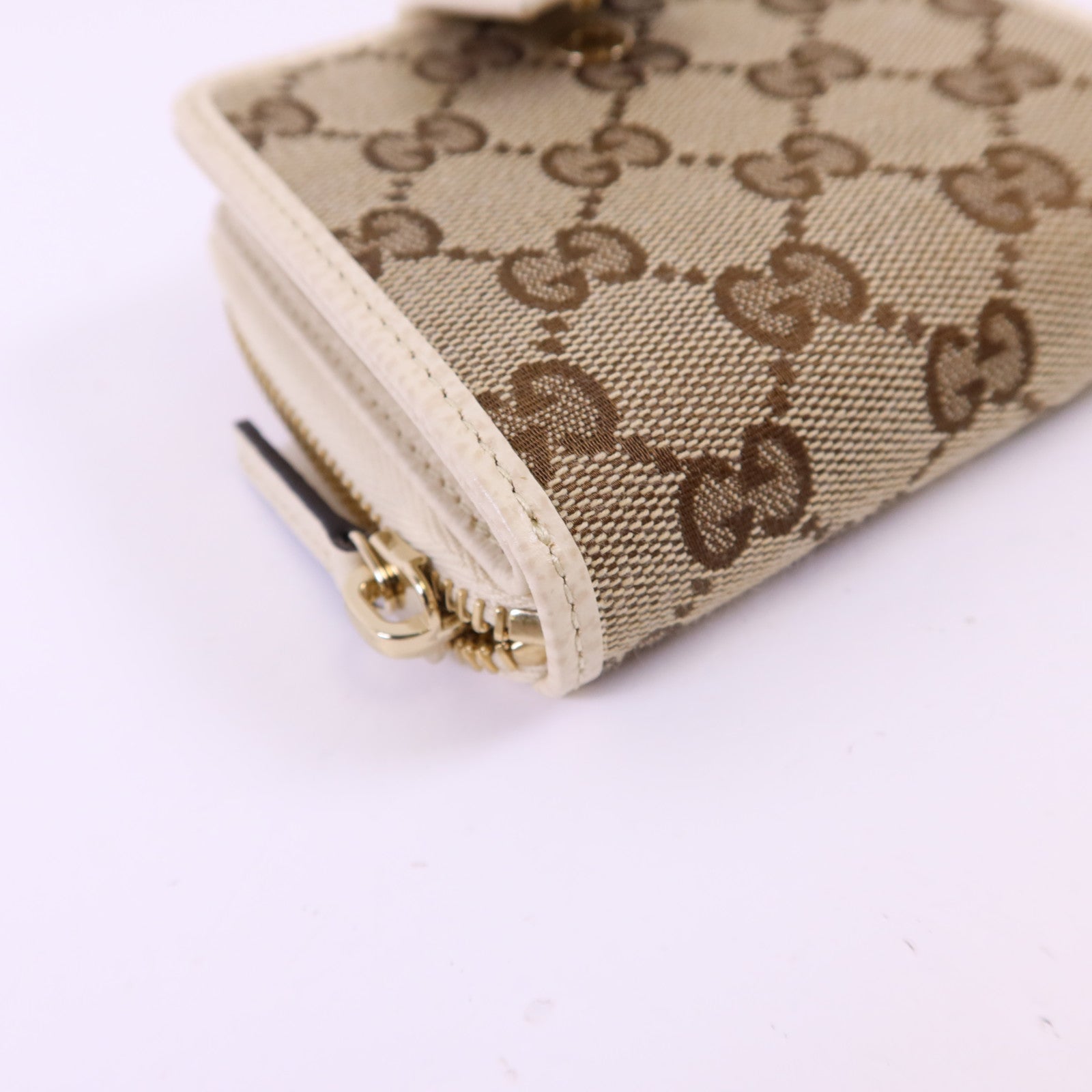GUCCI 帆布Bifold Wallet金扣錢包