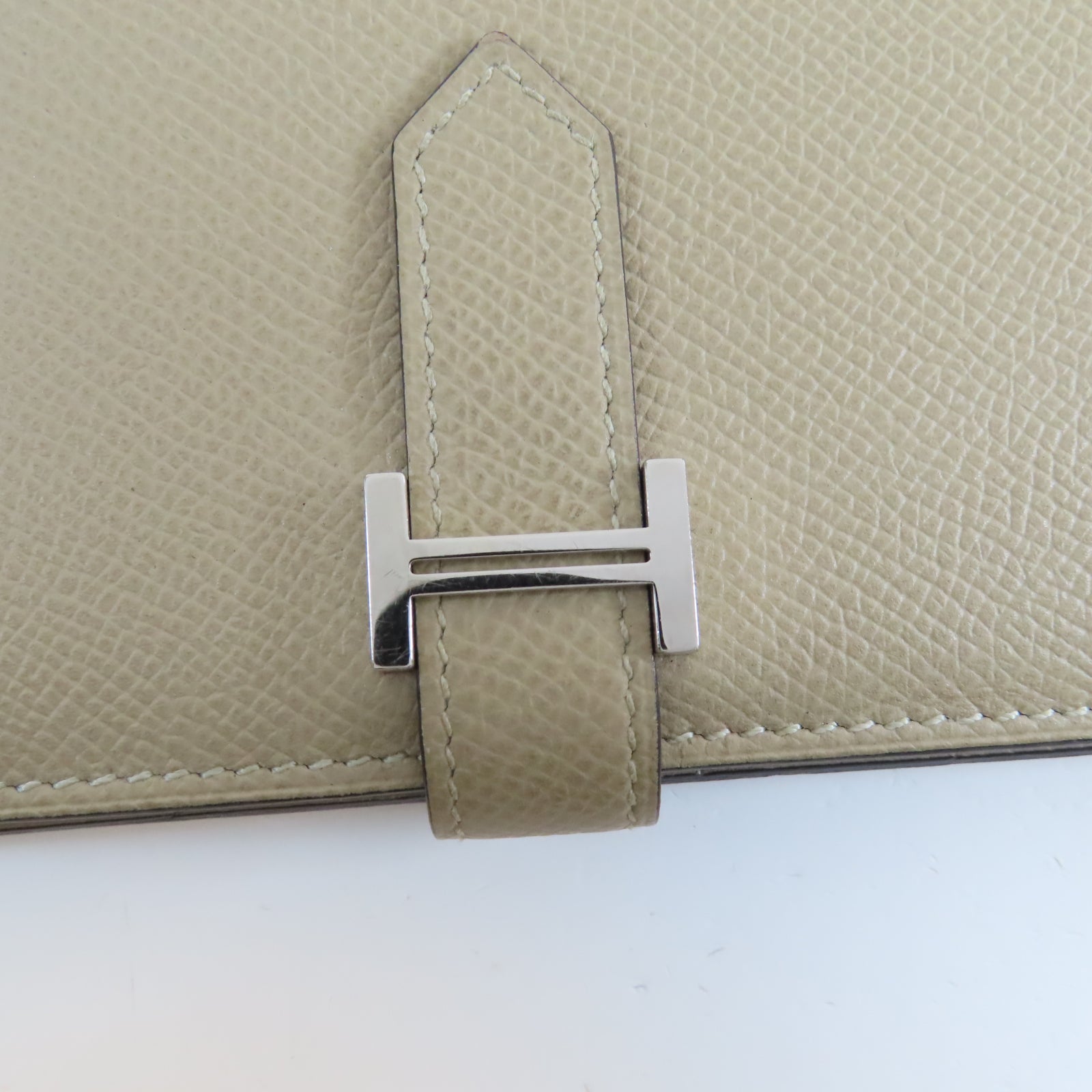 HERMES 【激減優惠】Epsom皮革Bearn Long Wallet銀扣長錢包Gris Asphalt瀝青灰色