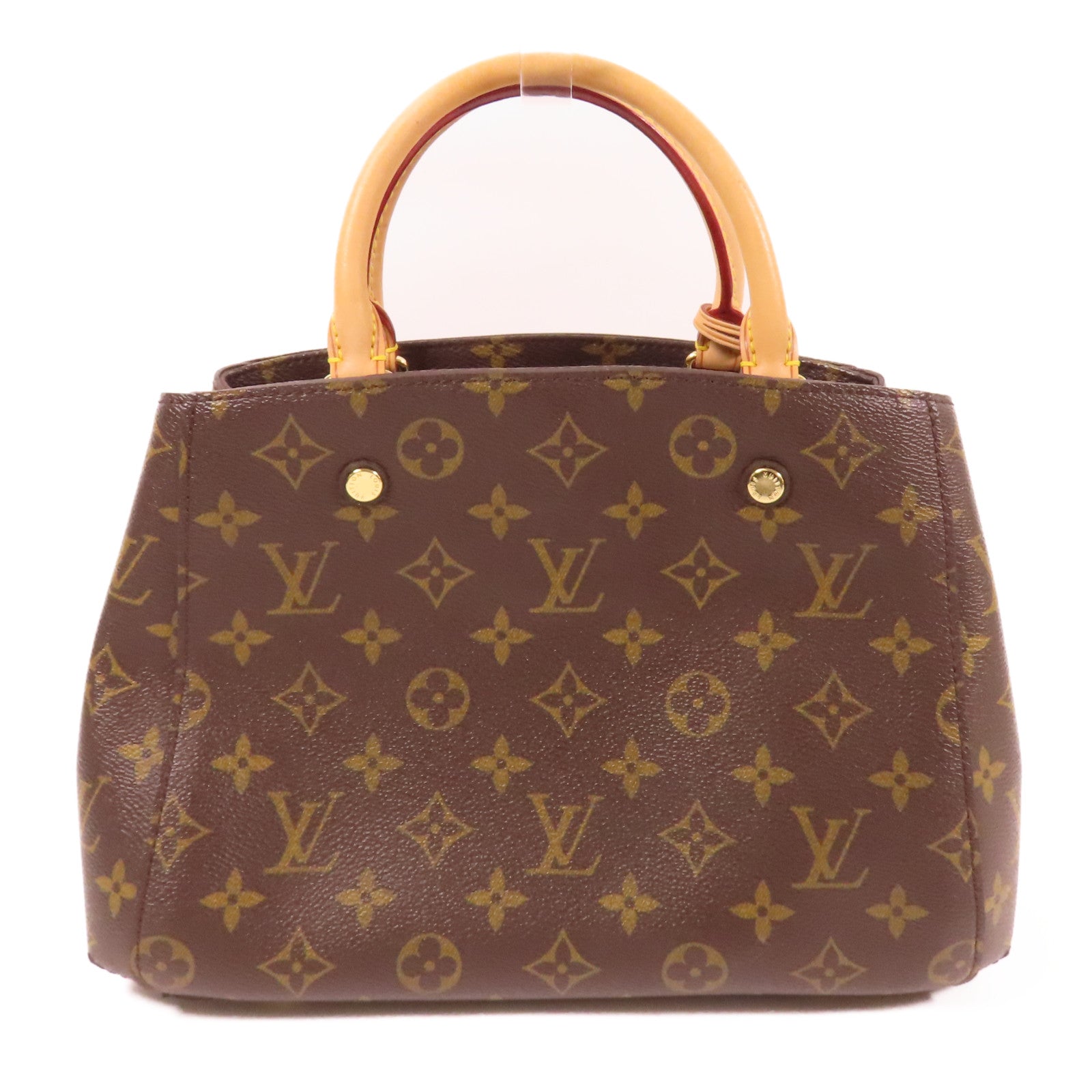 LOUIS VUITTON Monogram Montaigne BB金扣手挽肩背兩用袋棕色