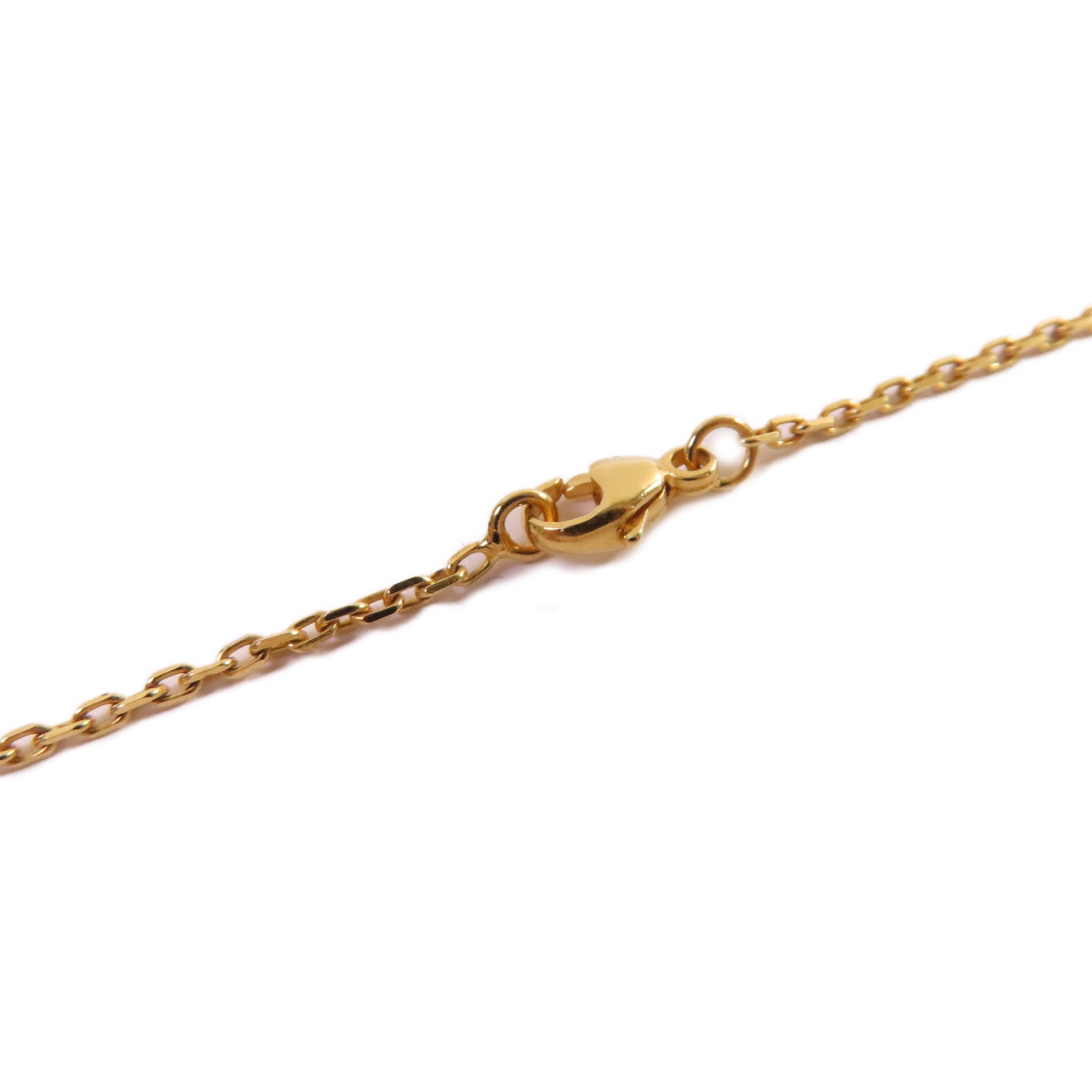 HERMES 金屬/Swift皮革Chaine D'Ancre Necklace項鏈金色/大象灰色
