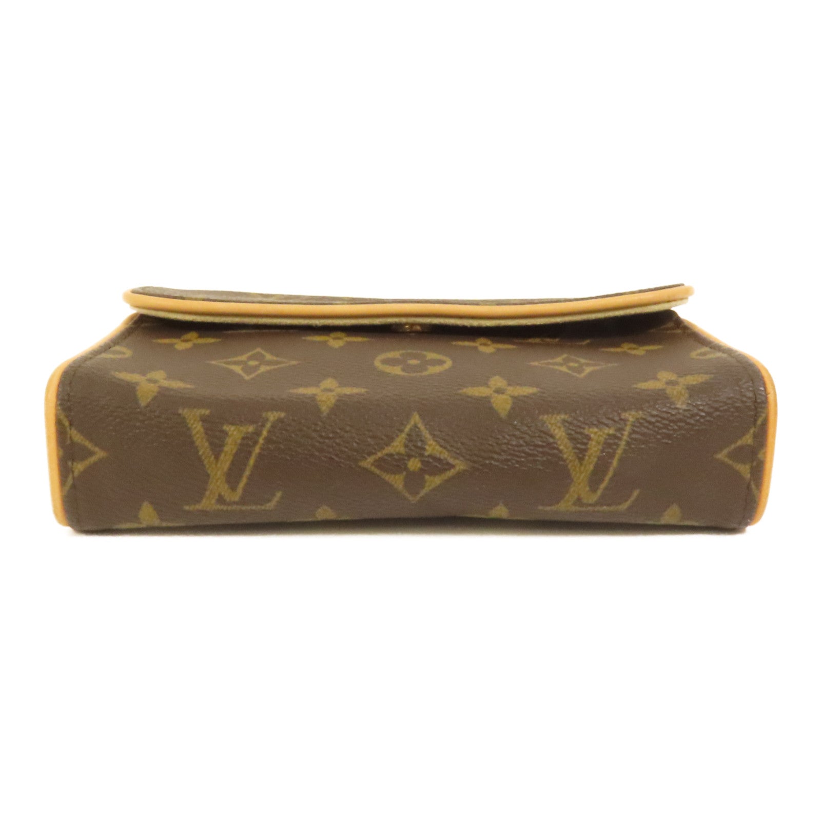 LOUIS VUITTON Monogram Pochette Florentine金扣腰包棕色