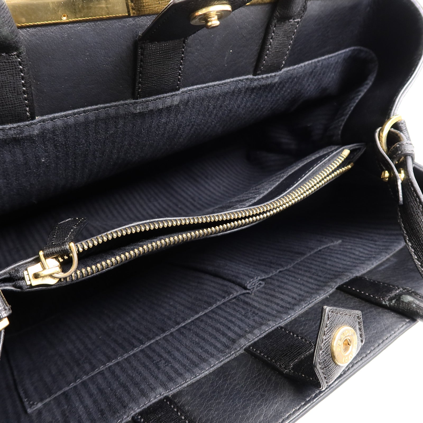 FENDI 牛皮皮革2 Jours金扣手挽肩背兩用袋