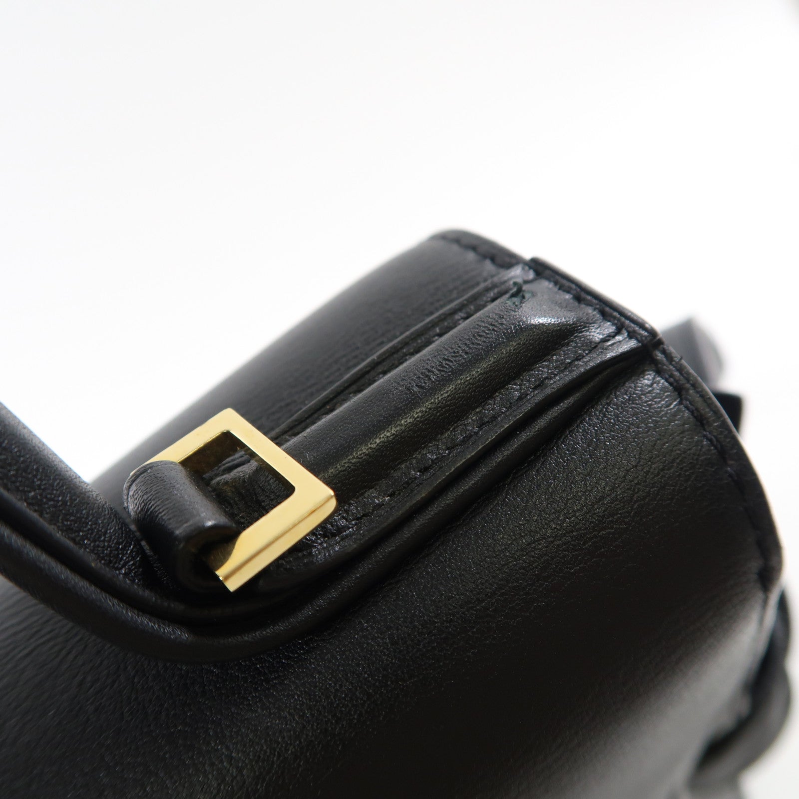 SELECTION 牛皮皮革Delvaux Tempete MM金扣手挽肩背兩用袋黑色