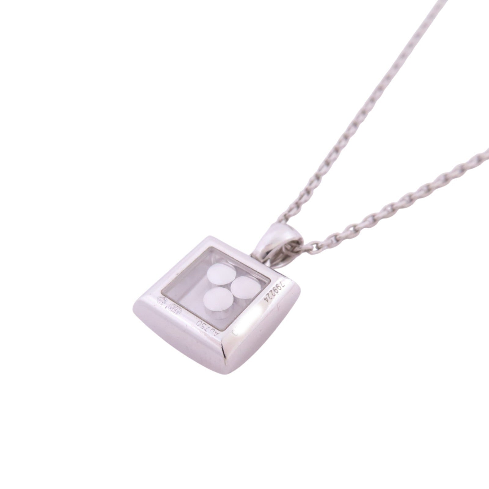 Chopard 18K白金/鑽石Happy Diamonds Necklace項鏈