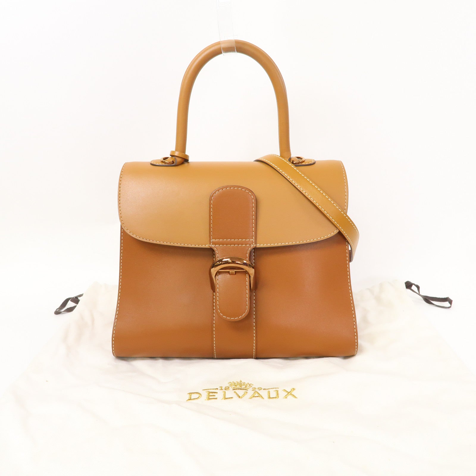 SELECTION 牛皮皮革Delvaux Brilliant手挽肩背兩用袋啡色