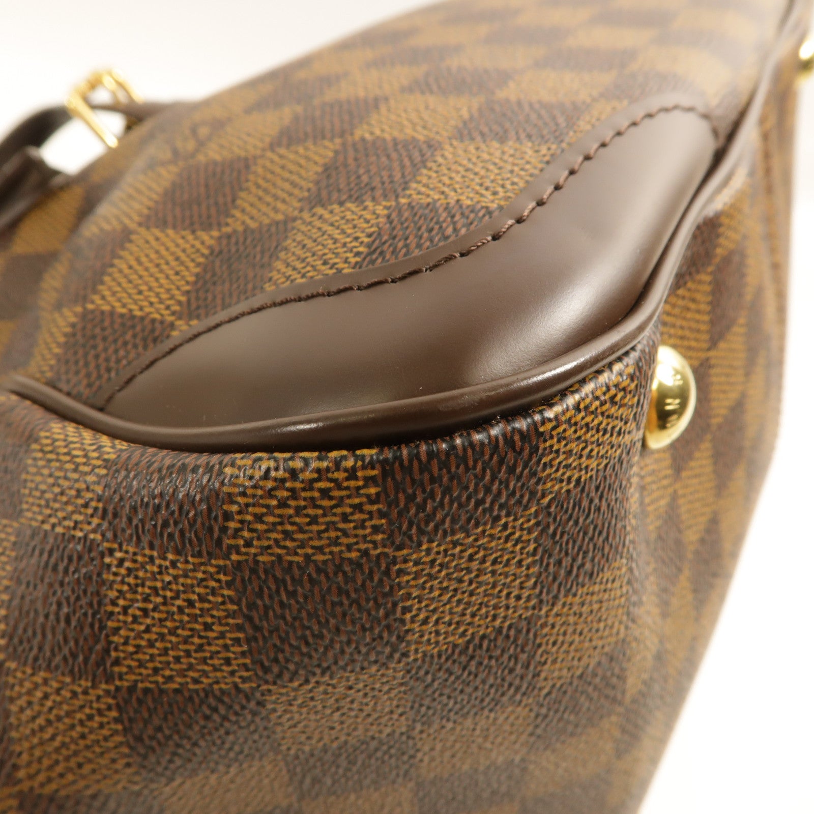 LOUIS VUITTON Damier Verona MM金扣肩背袋棕色