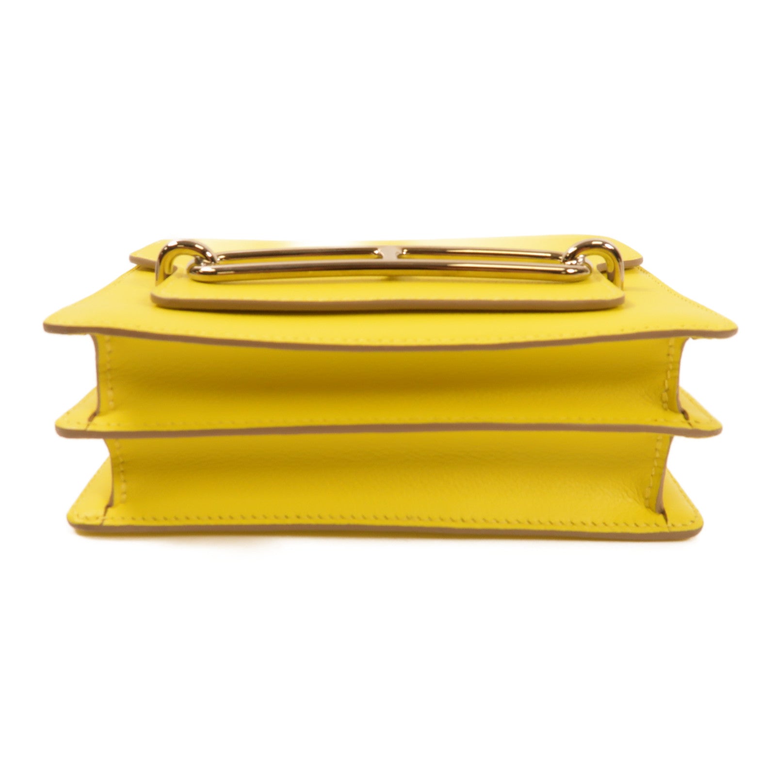 HERMES Evercolor皮革Mini Roulis銀扣肩背袋Lime