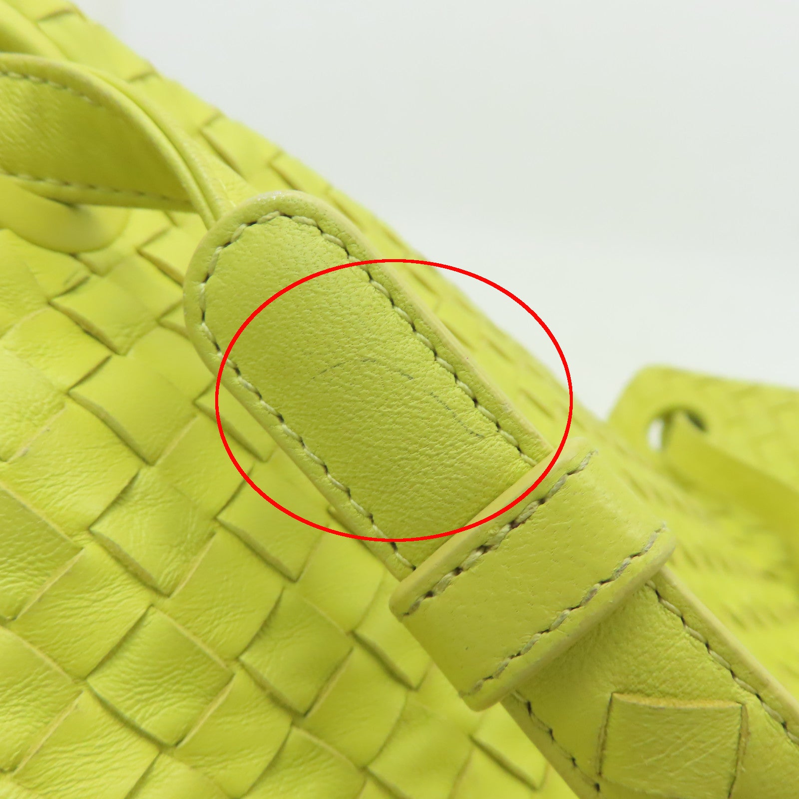 BOTTEGA VENETA 羊皮皮革Handbag黑扣手挽袋黃色