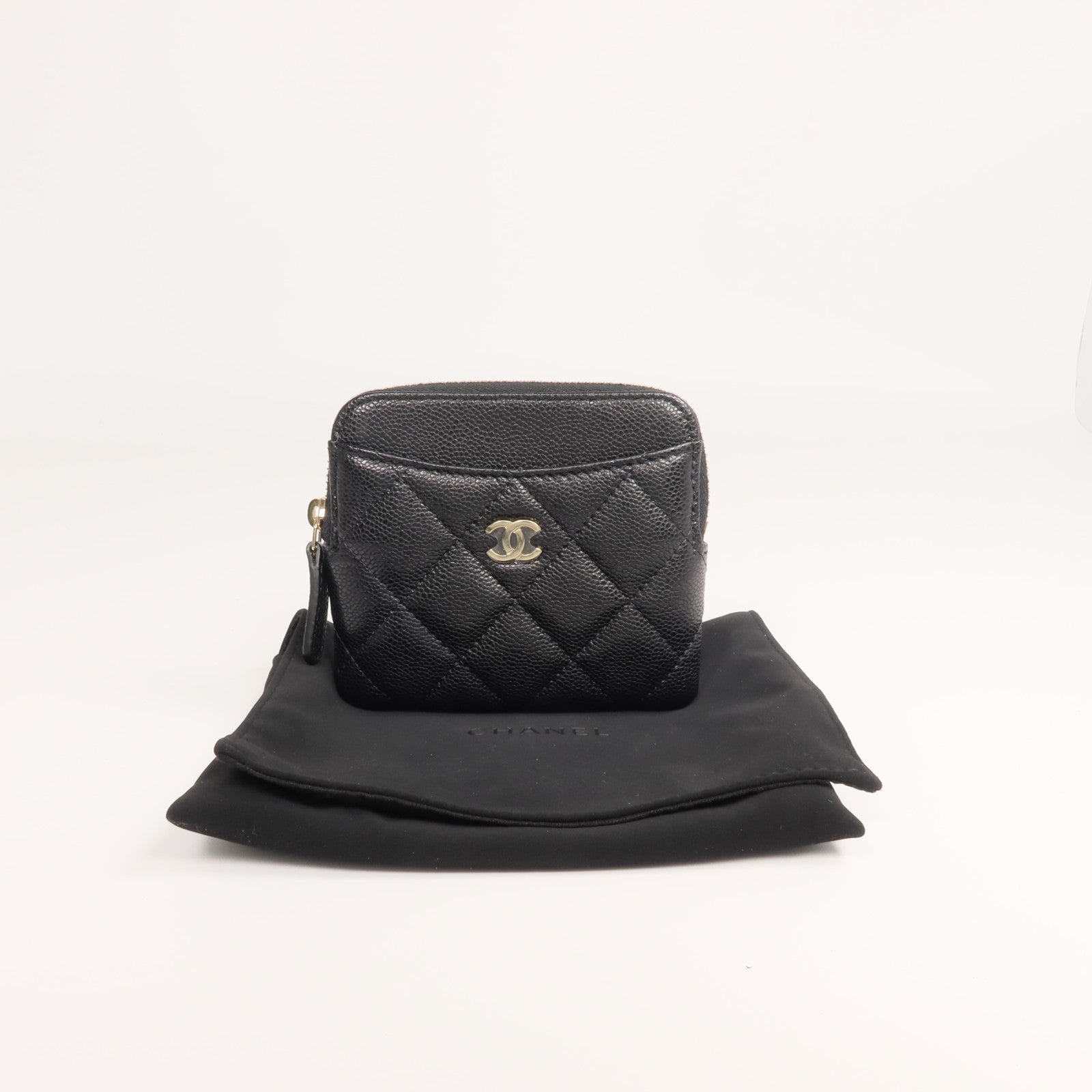 CHANEL 牛皮皮革Card/Coin Case金扣零錢包/卡片套