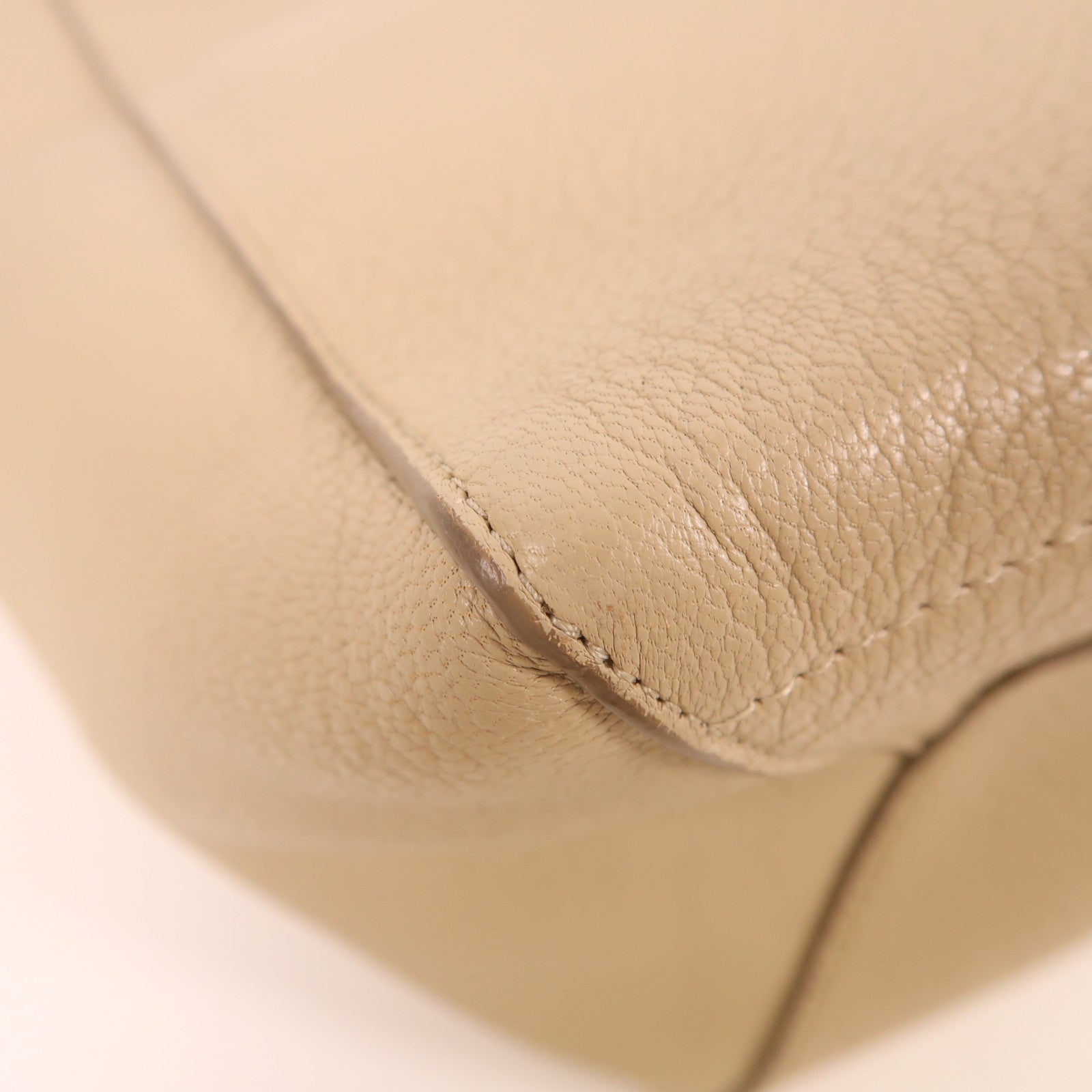CELINE 牛皮皮革Tote Bag金扣肩背袋米色