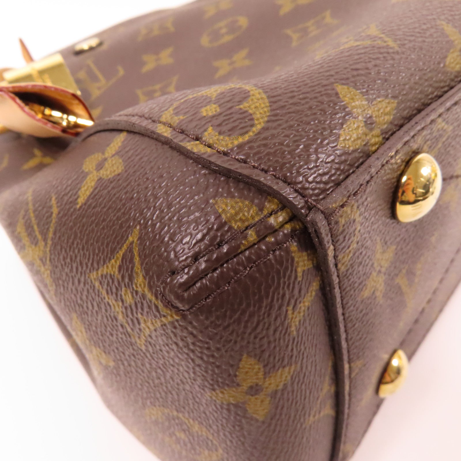 LOUIS VUITTON Monogram Montaigne BB金扣手挽肩背兩用袋棕色