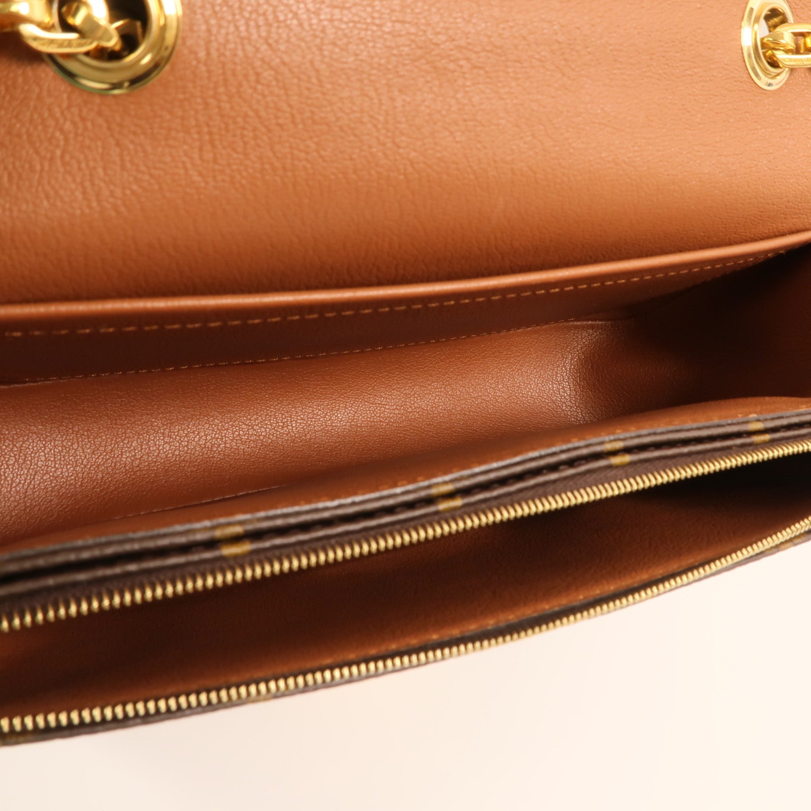 LOUIS VUITTON Monogram Marceau金扣鏈帶肩背袋棕色