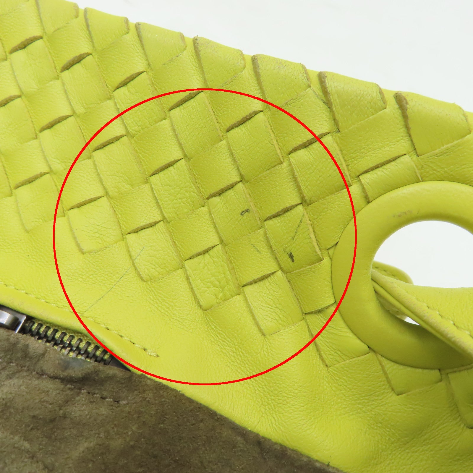 BOTTEGA VENETA 羊皮皮革Handbag黑扣手挽袋黃色
