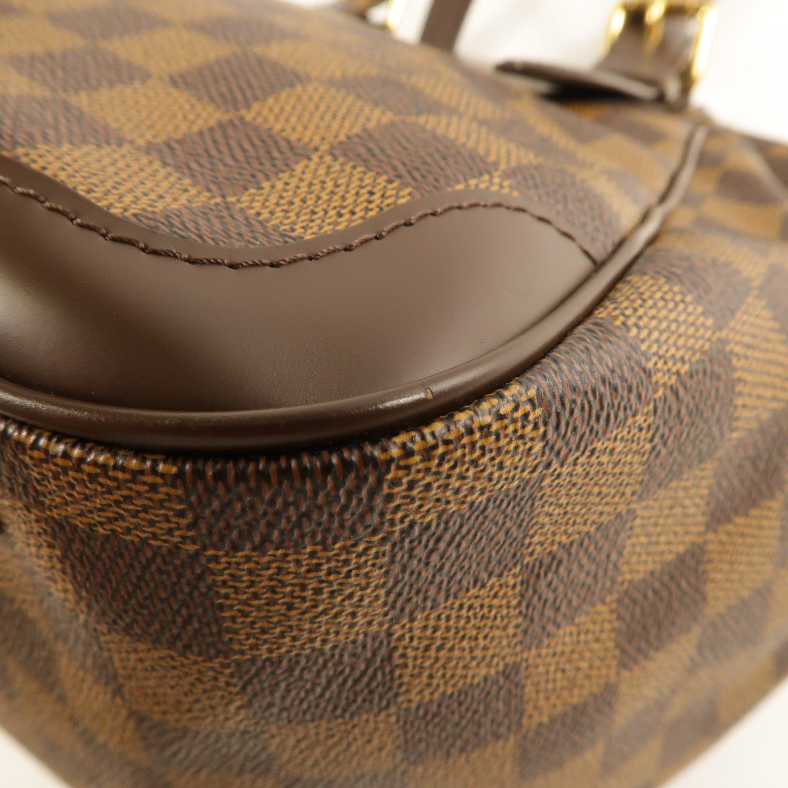 LOUIS VUITTON Damier Verona MM金扣肩背袋棕色
