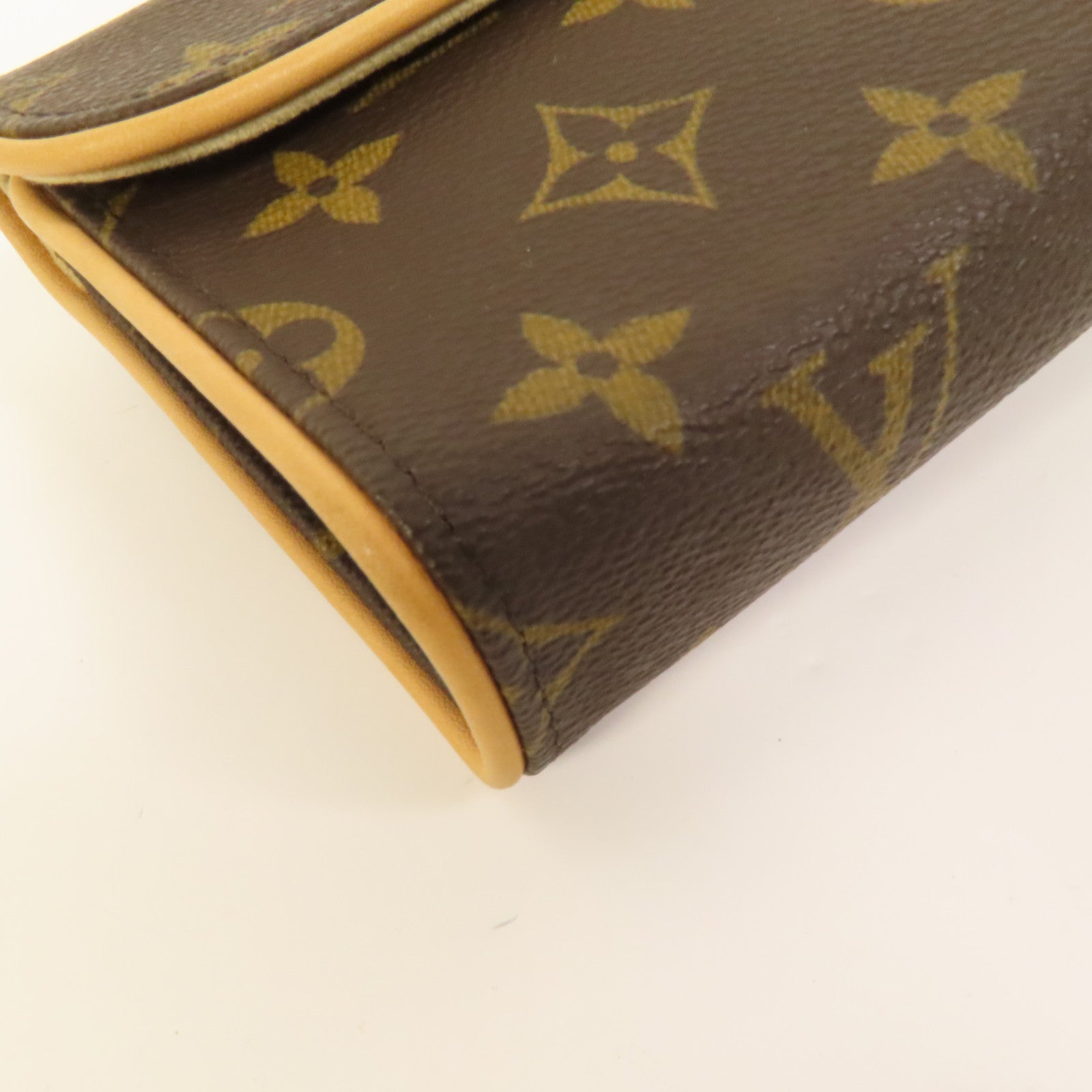 LOUIS VUITTON Monogram Pochette Florentine金扣腰包棕色