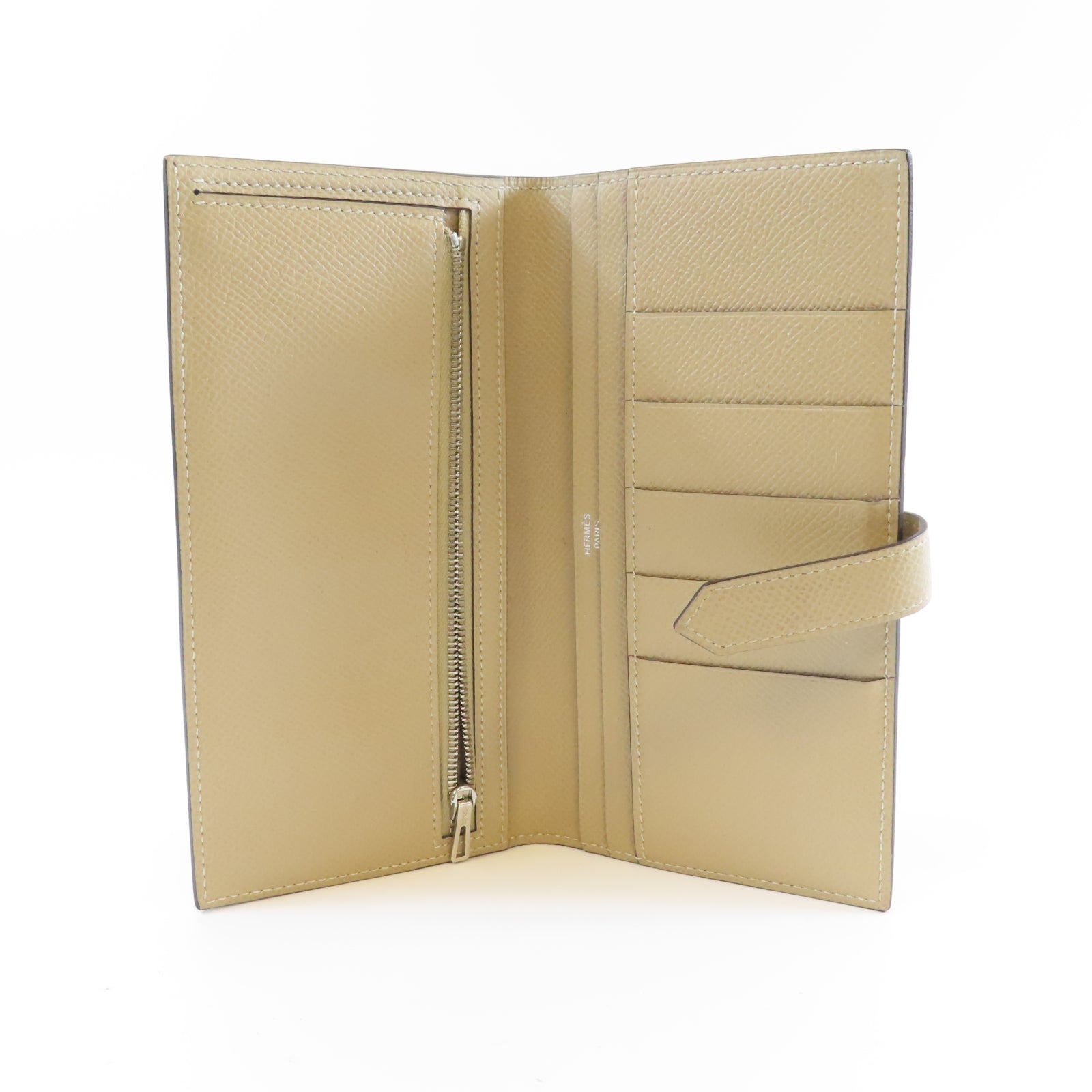 HERMES 【激減優惠】Epsom皮革Bearn Long Wallet銀扣長錢包Gris Asphalt瀝青灰色