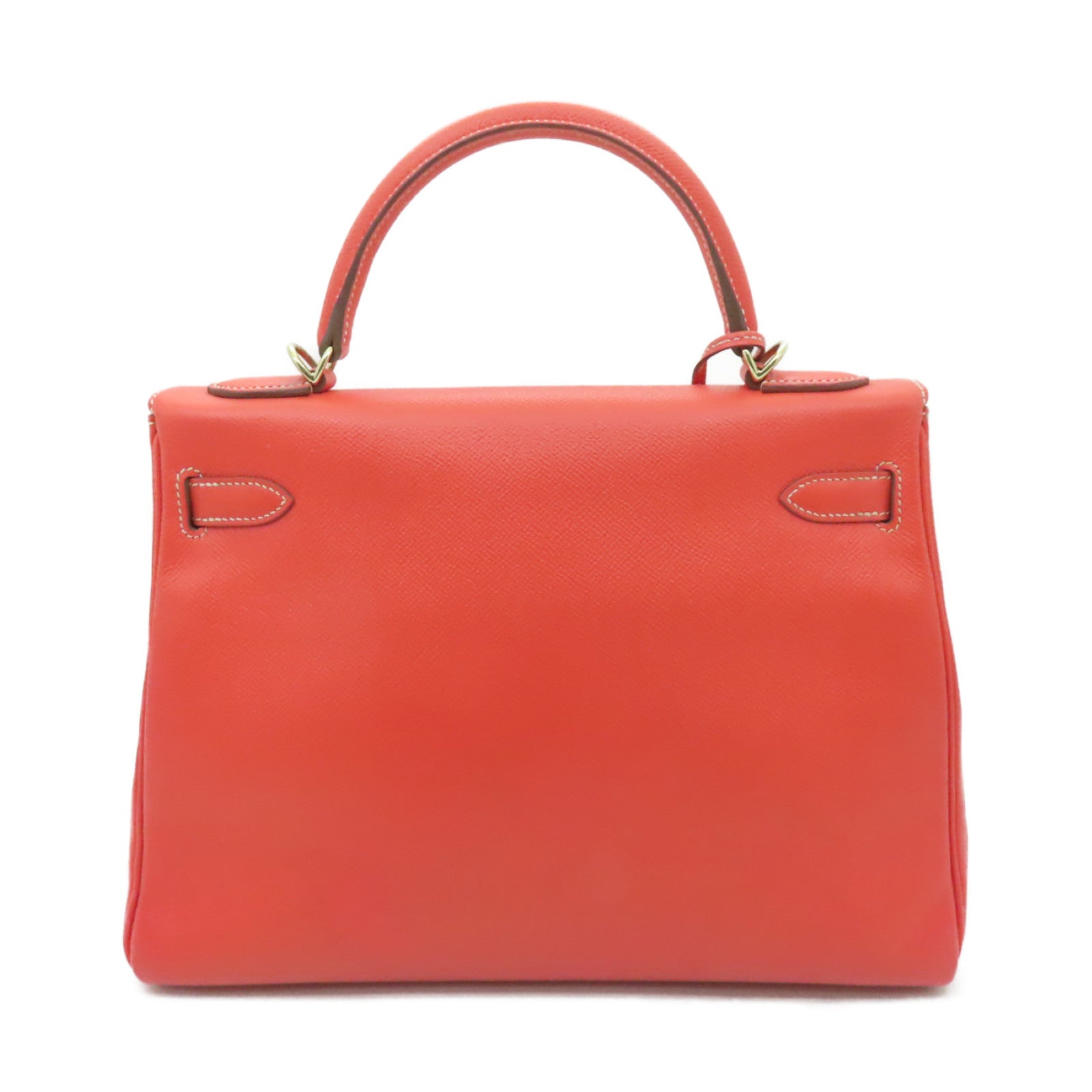 HERMES 【激減優惠】Epsom皮革Kelly 32金扣手挽肩背兩用袋Crevette粉紅色