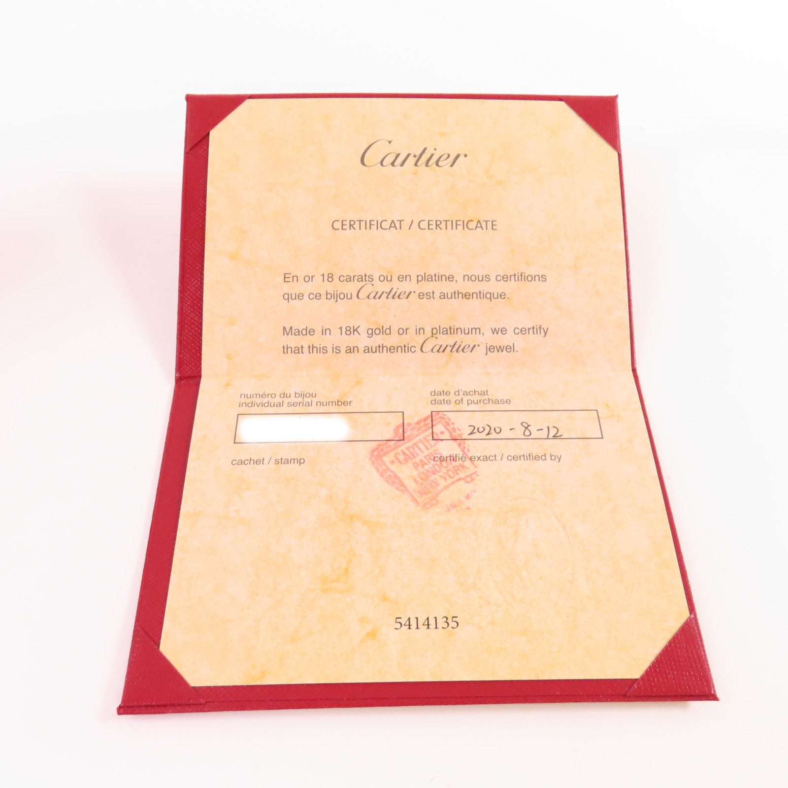 CARTIER 18K黃金/鑽石Juste Un Clou Diamond Ring戒指Cartier#59/US#8.5