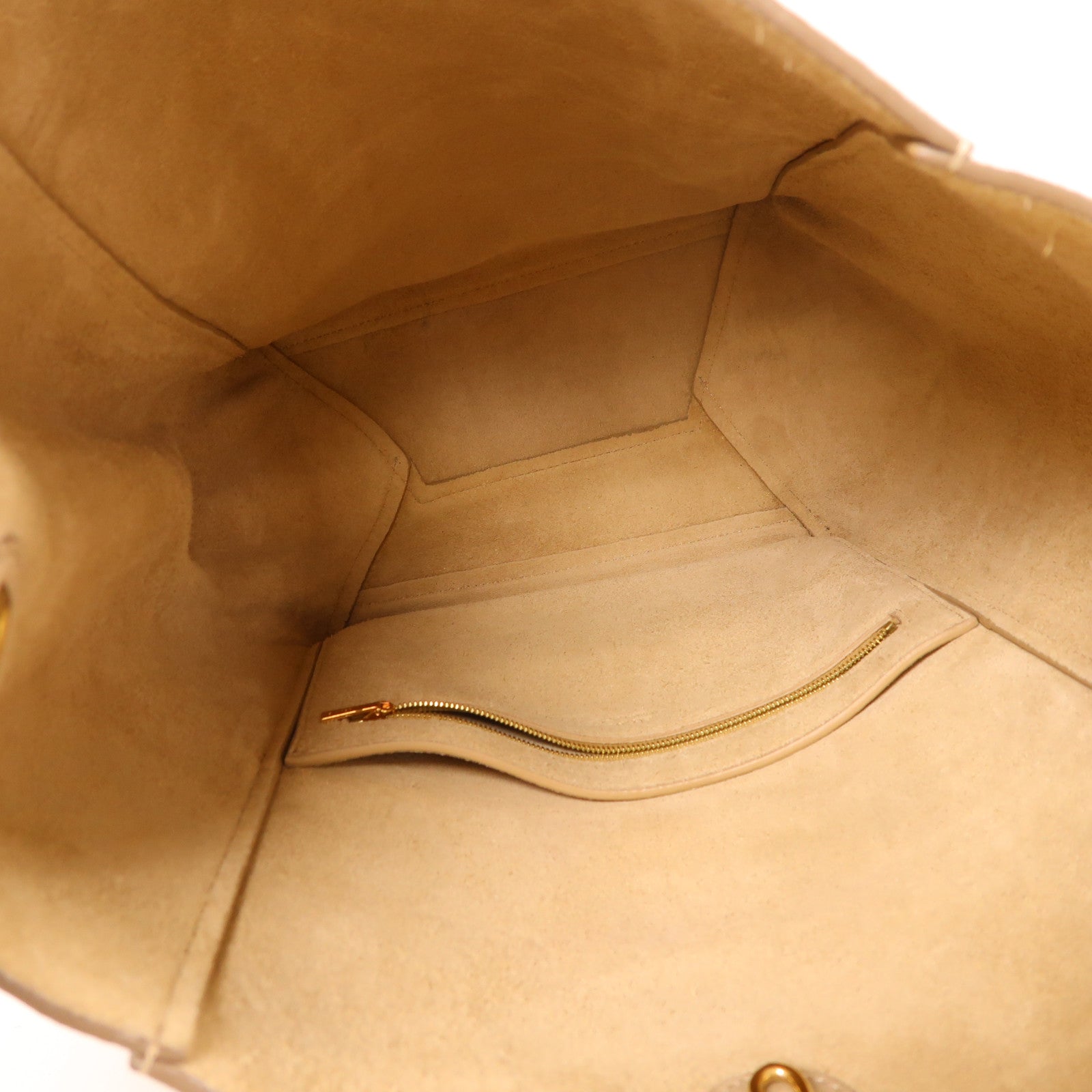 CELINE 牛皮皮革Tote Bag金扣肩背袋米色