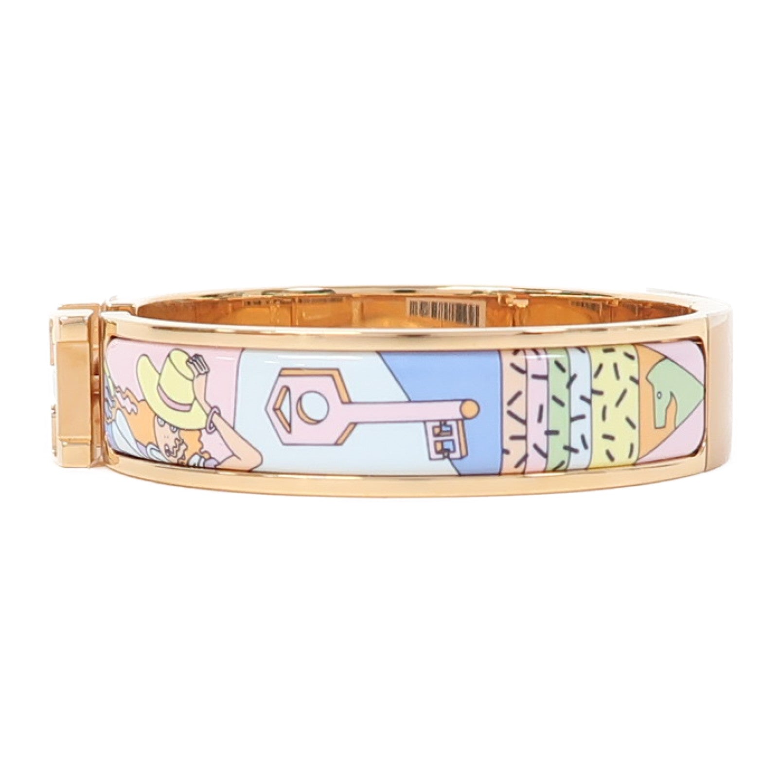 HERMES 金屬Clic H Bracelet手鐲藍色/粉紅色