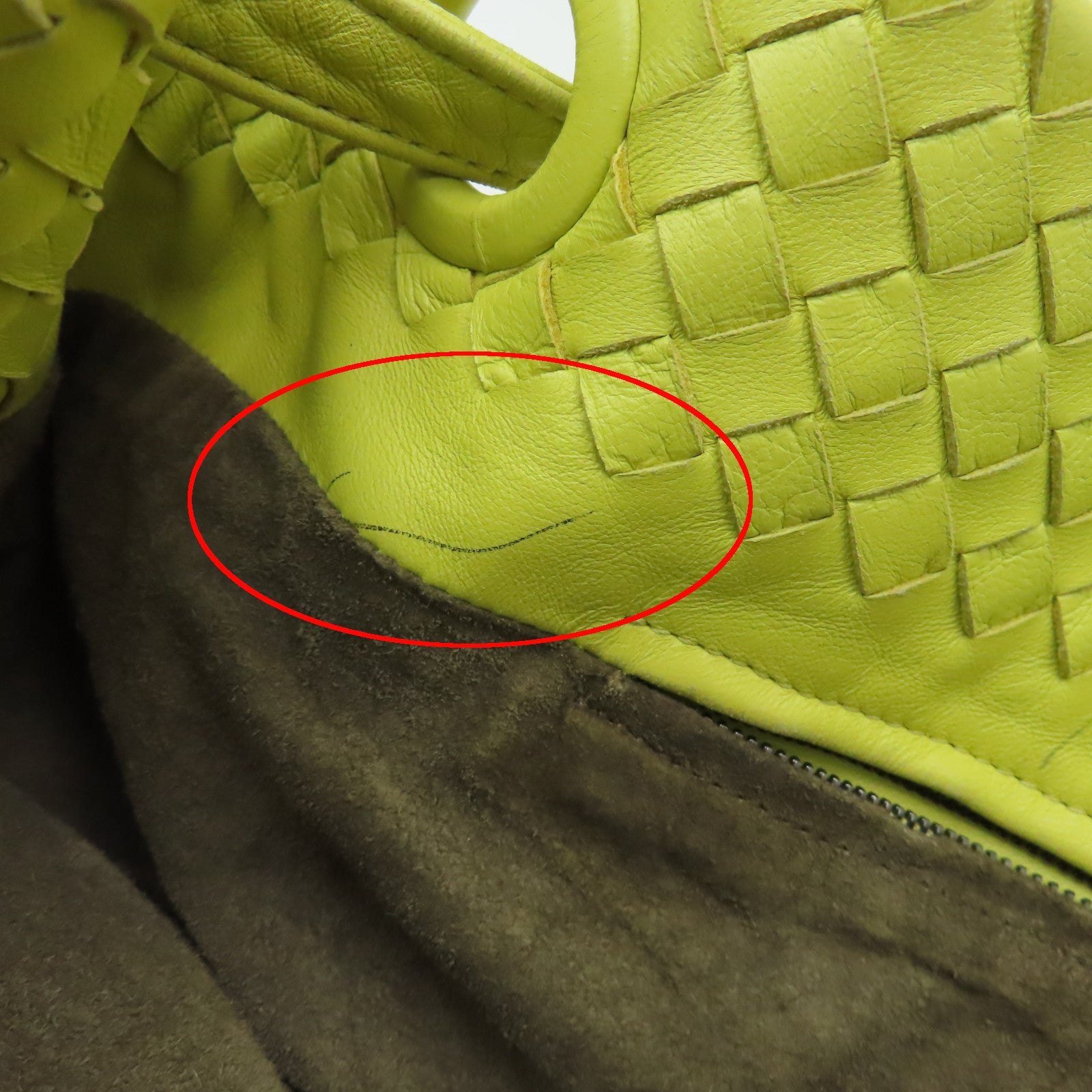 BOTTEGA VENETA 羊皮皮革Handbag黑扣手挽袋黃色