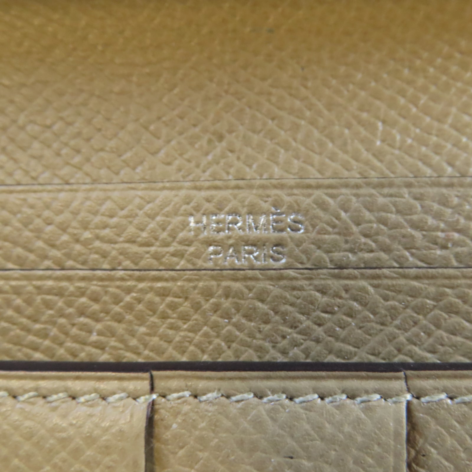 HERMES 【激減優惠】Epsom皮革Bearn Long Wallet銀扣長錢包Gris Asphalt瀝青灰色