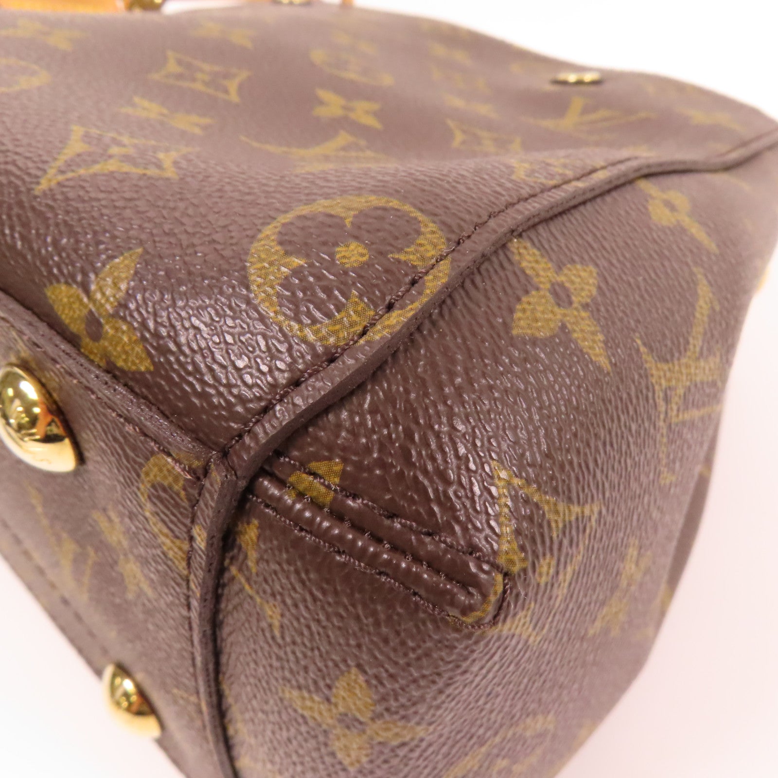 LOUIS VUITTON Monogram Montaigne BB金扣手挽肩背兩用袋棕色