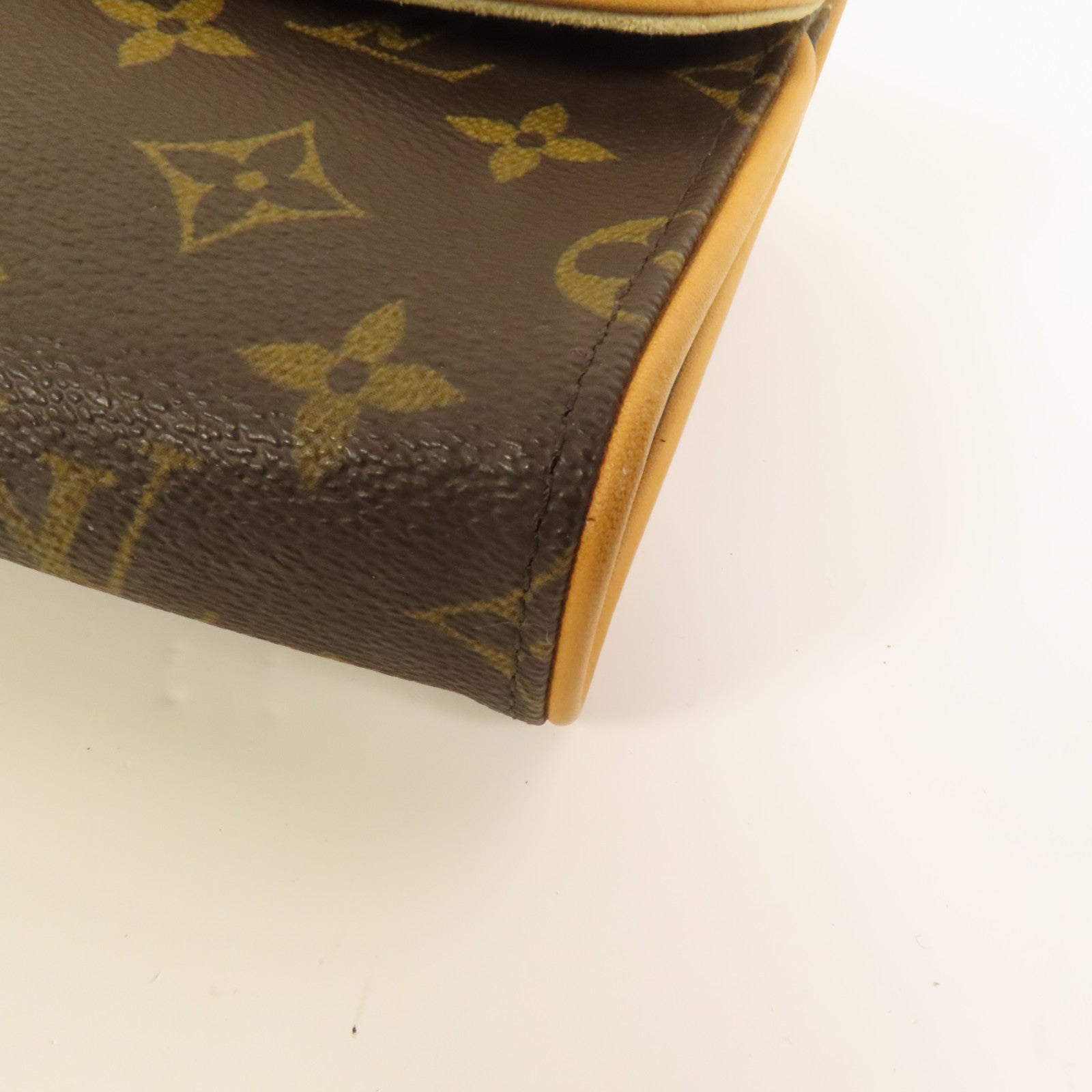 LOUIS VUITTON Monogram Pochette Florentine金扣腰包棕色