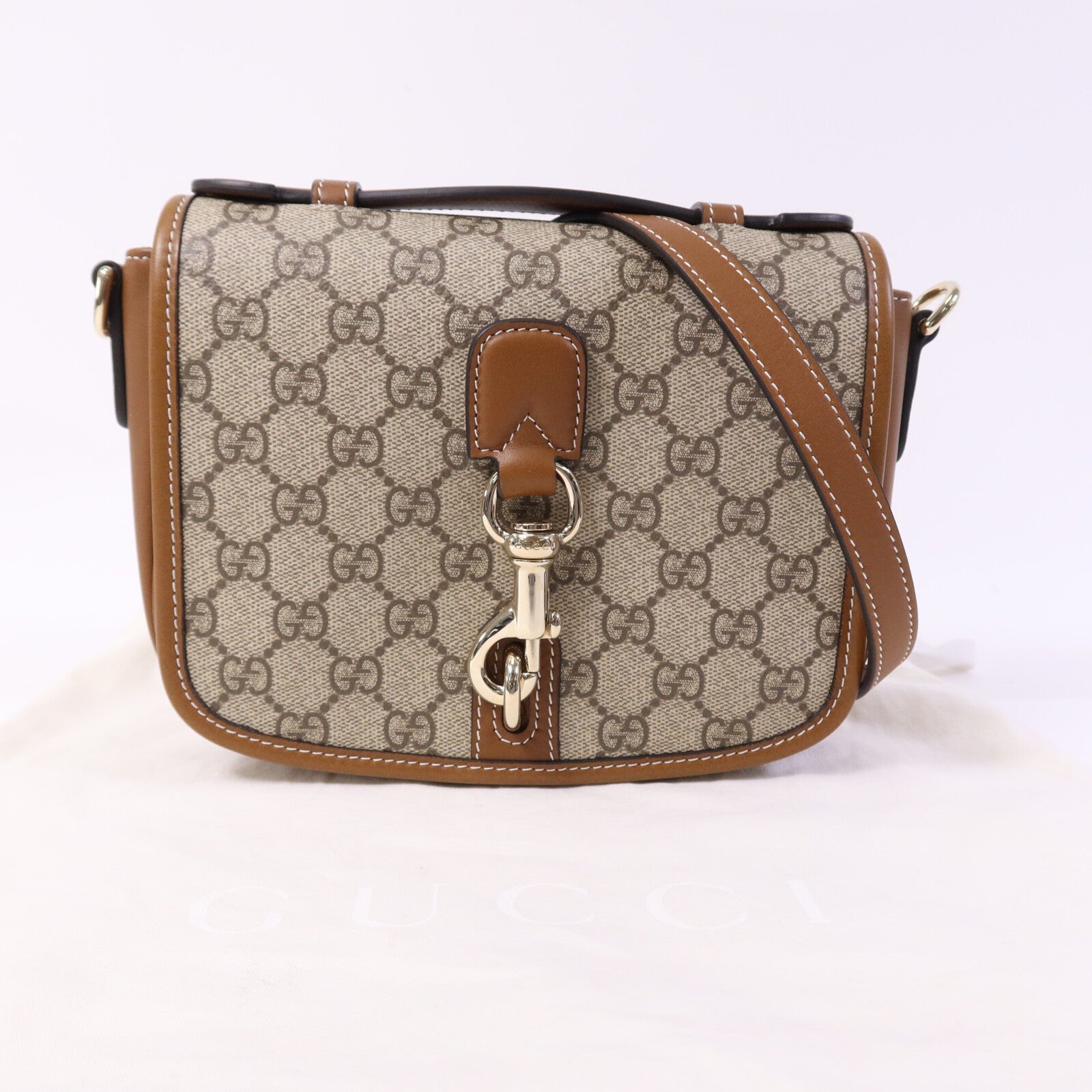 GUCCI 塗層帆布GG Emblem Mini Shoulder bag金扣手挽肩背兩用袋