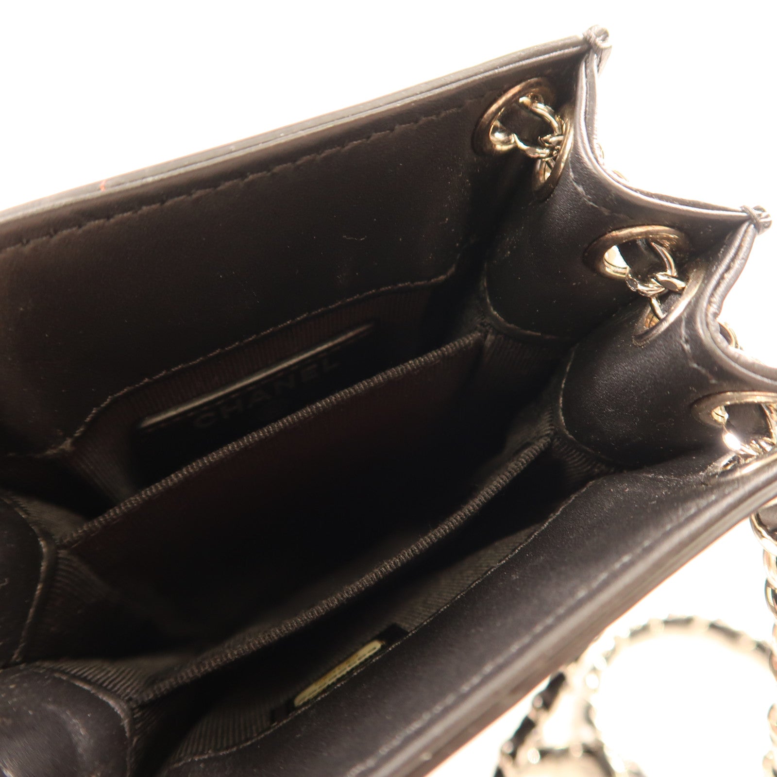 CHANEL 漆皮皮革Chain Shoulder金扣鏈帶肩背袋
